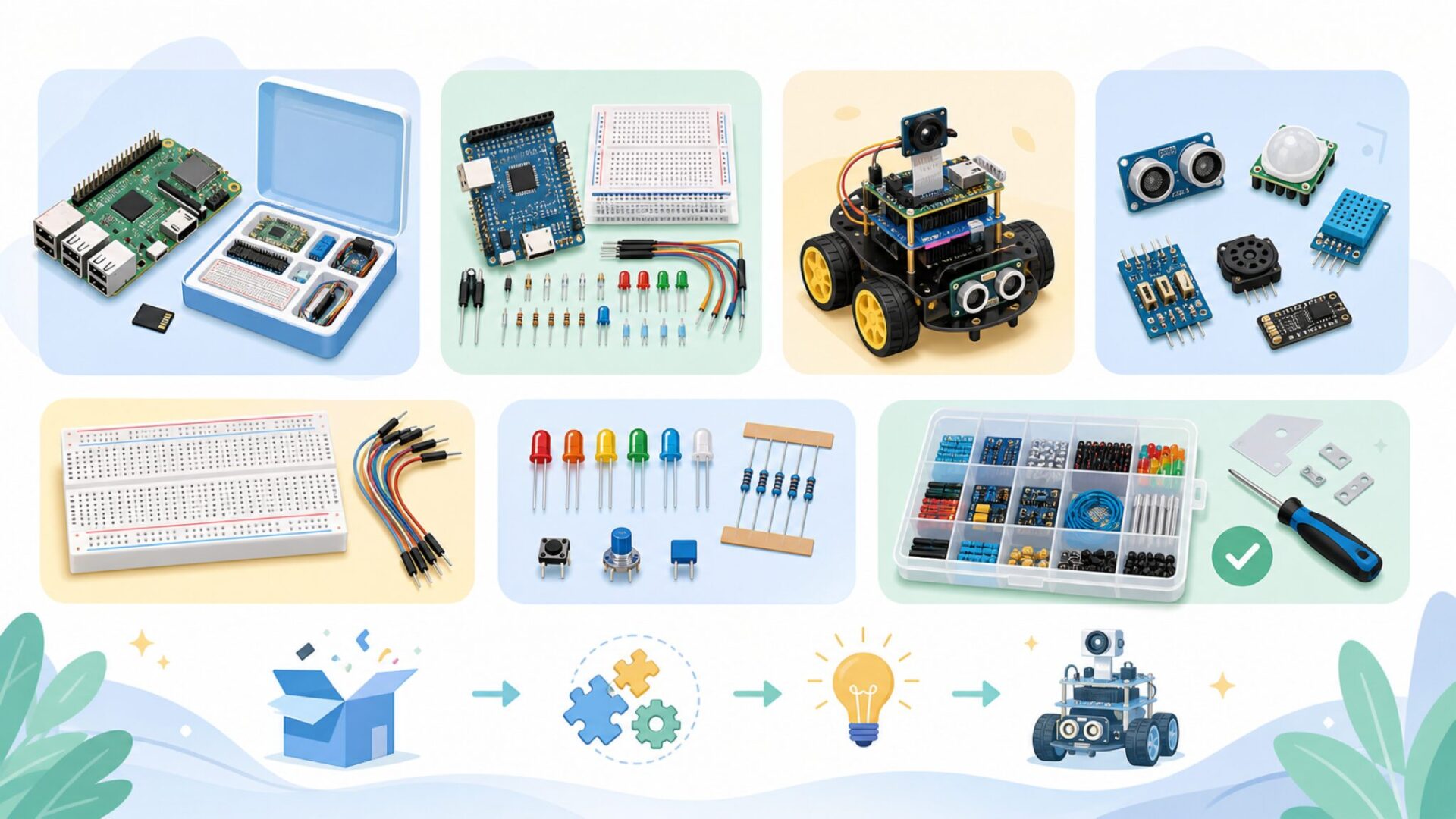 SunFounderが扱う主な製品ジャンルを表すイラスト