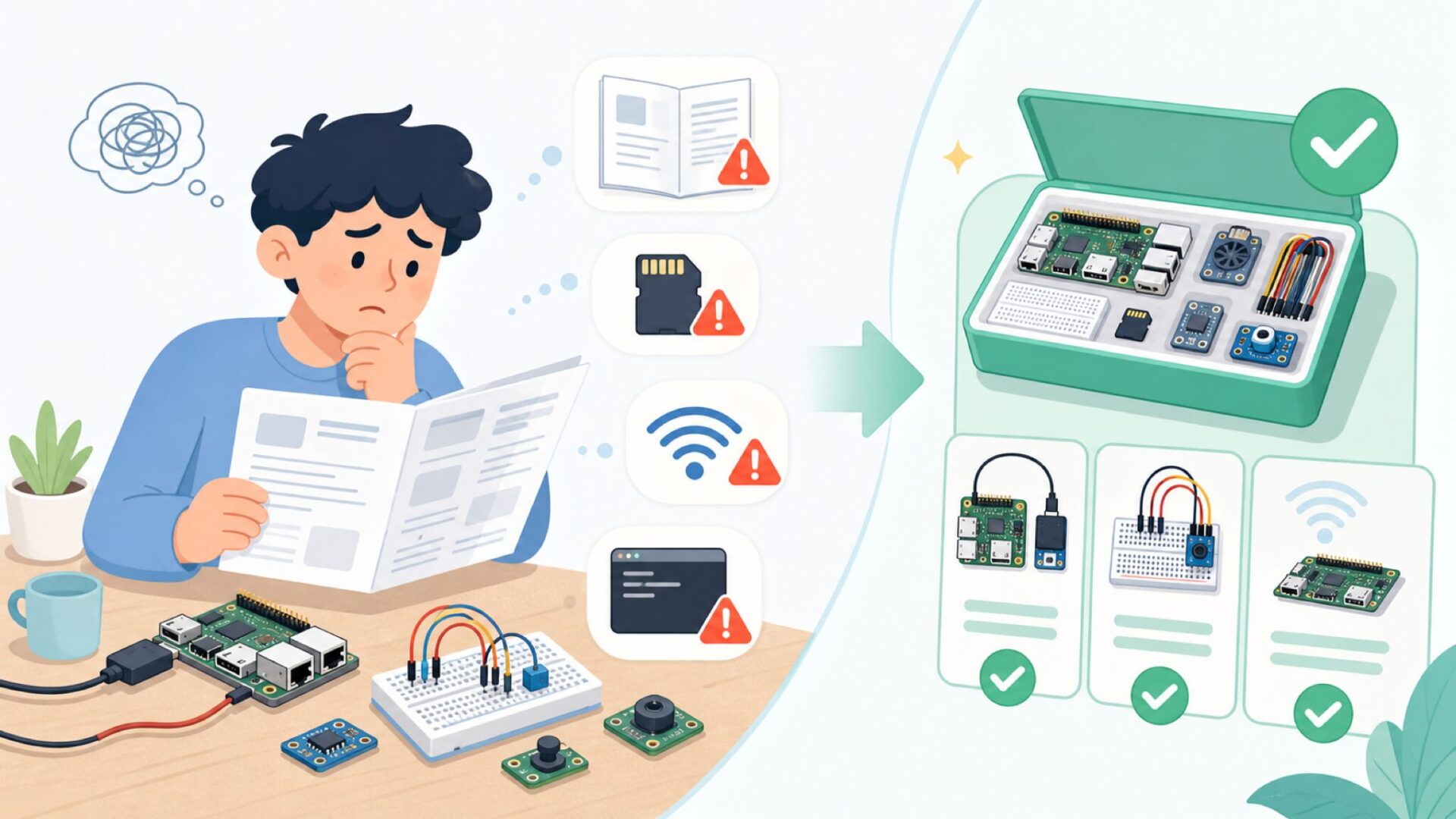SunFounderで注意したいデメリットを表すイラスト
