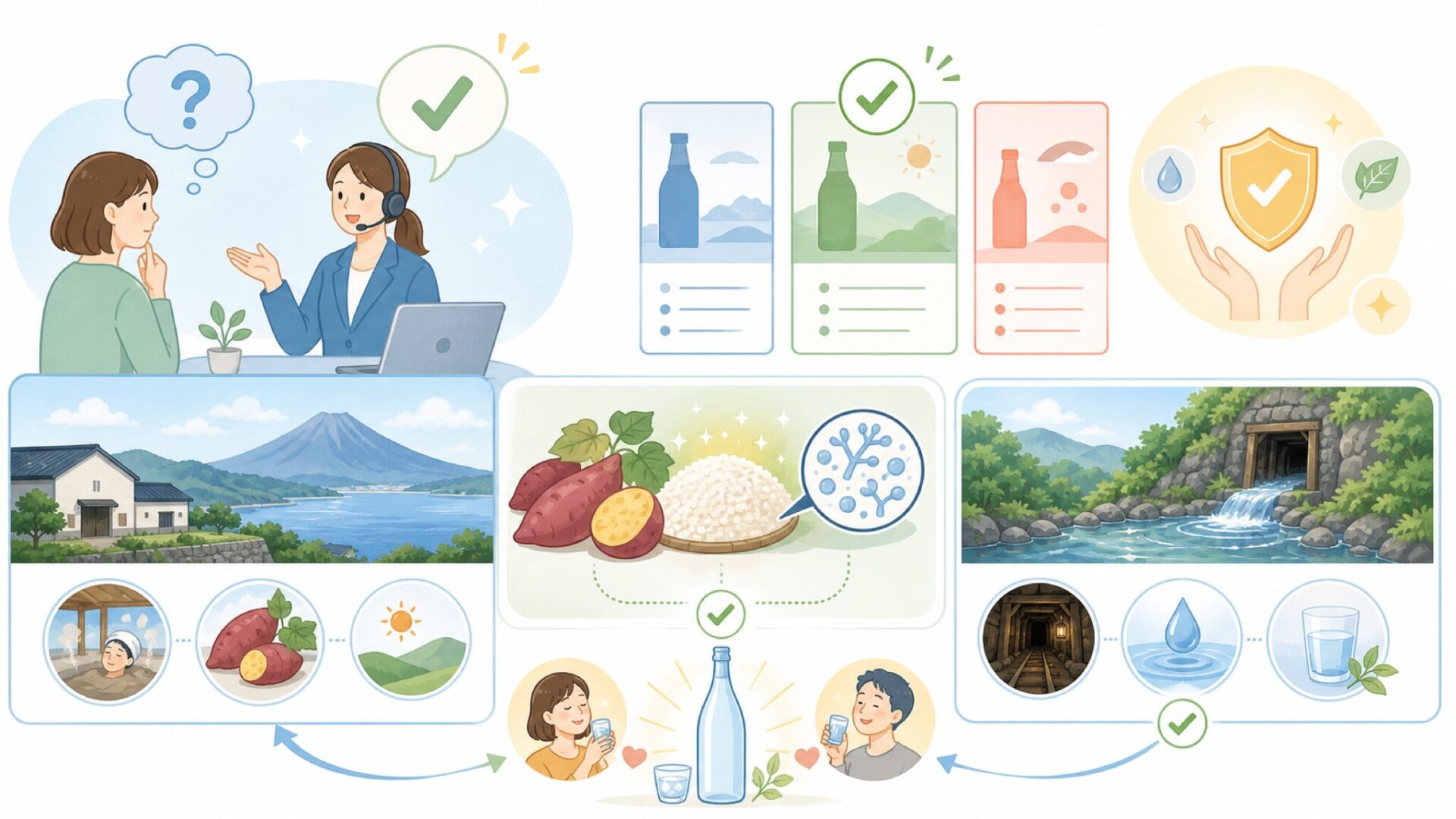 指宿酒造とはどんな蔵元か - 薩摩の自然に育まれた味を表すイラスト