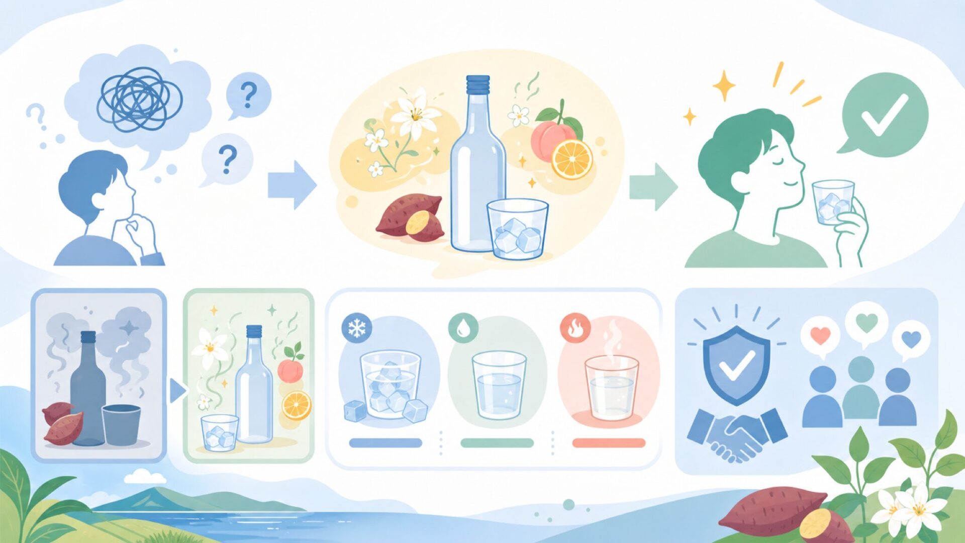 Riemon EVESKYの味わいと香りの特徴を表すイラスト