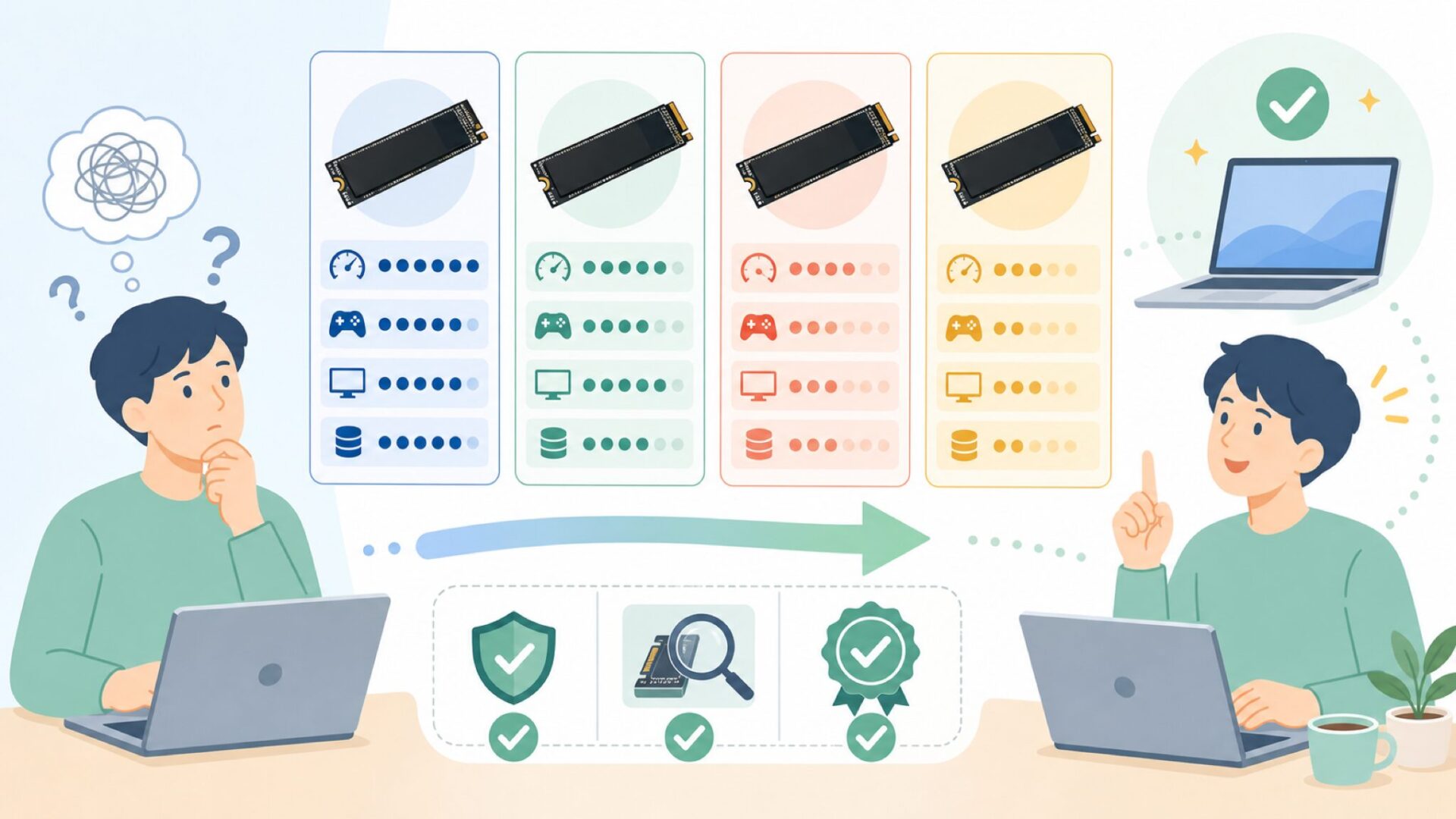 LEXAR NMシリーズの全ラインアップ：製品ごとの違いを整理するを表すイラスト