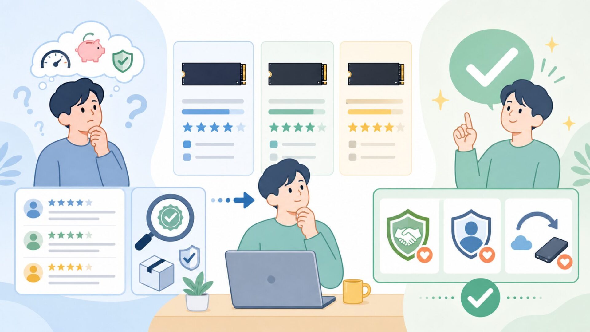 LEXAR NMシリーズを選ぶ判断基準：向いている人と向いていない人を表すイラスト