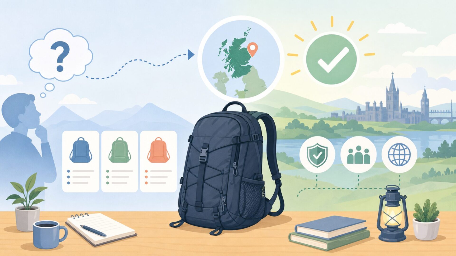 Highlander Outdoorはどこの国のブランドか──まず結論からを表すイラスト