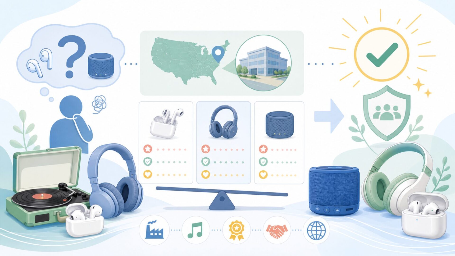 ION Audioはどこの国のブランドか——本社と親会社を確認するを表すイラスト