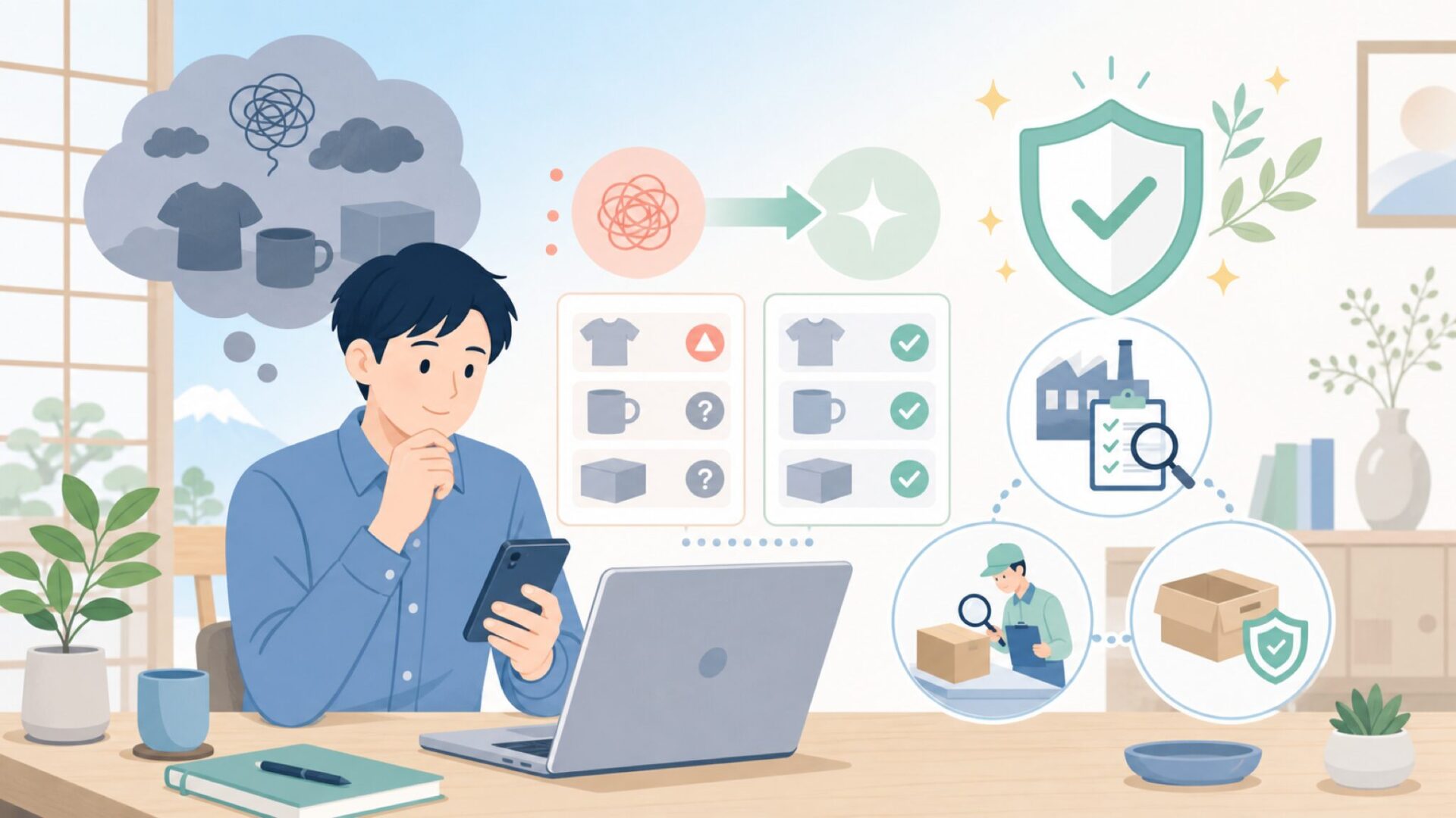 「中国製だから不安」——その先入観と向き合うを表すイラスト