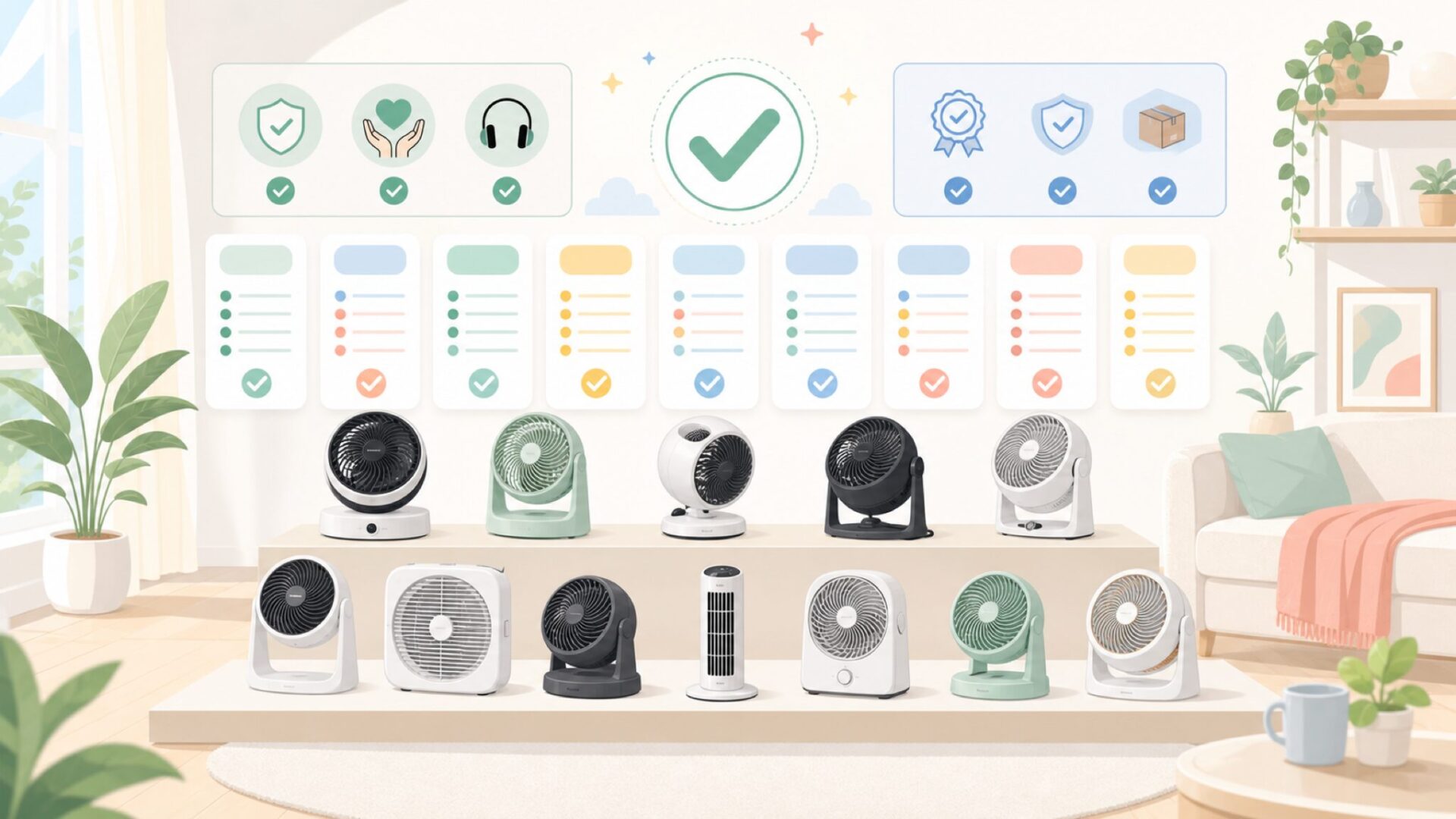 信頼性が高いサーキュレーター代替ブランド11選を表すイラスト