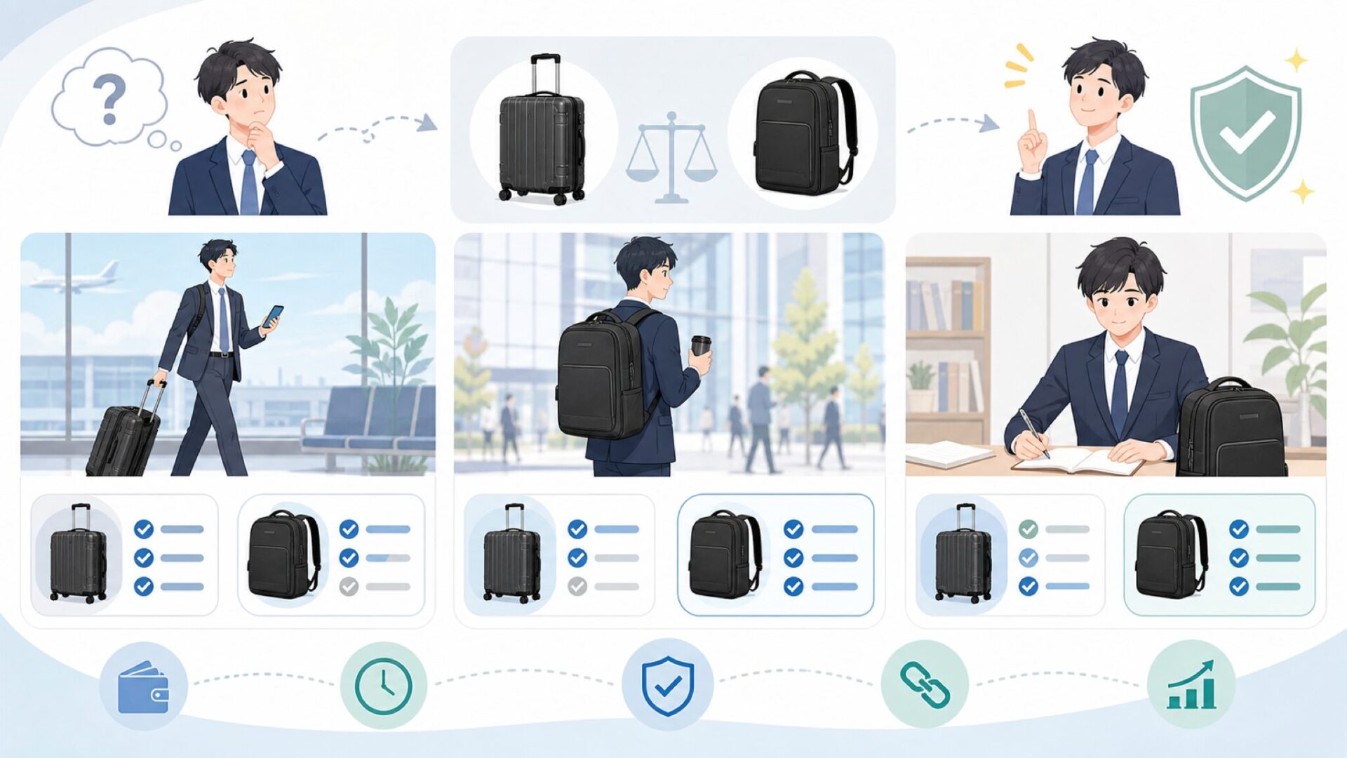 ユーザータイプ別おすすめ——あなたにはどれが向いているかを表すイラスト