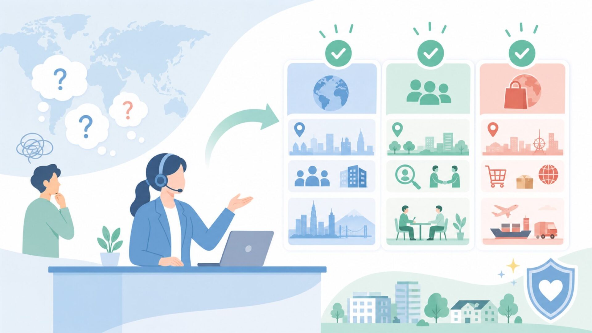 代表的な「Global Japan」各社——国籍・所在地・事業内容の整理を表すイラスト