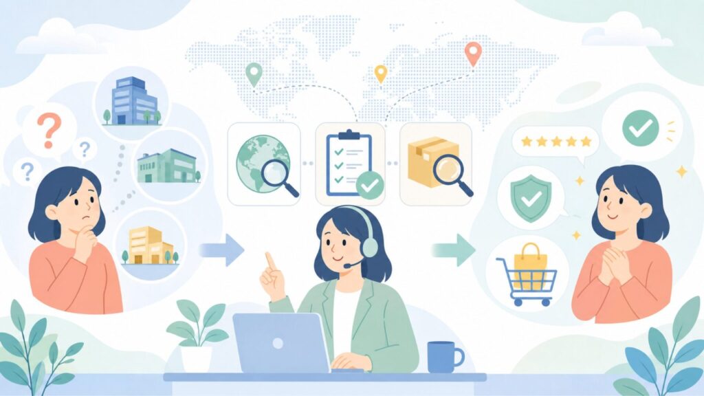 「Global Japan」はどこの国の会社？同名企業が複数ある理由と詐欺の見分け方の要点を表すイラ