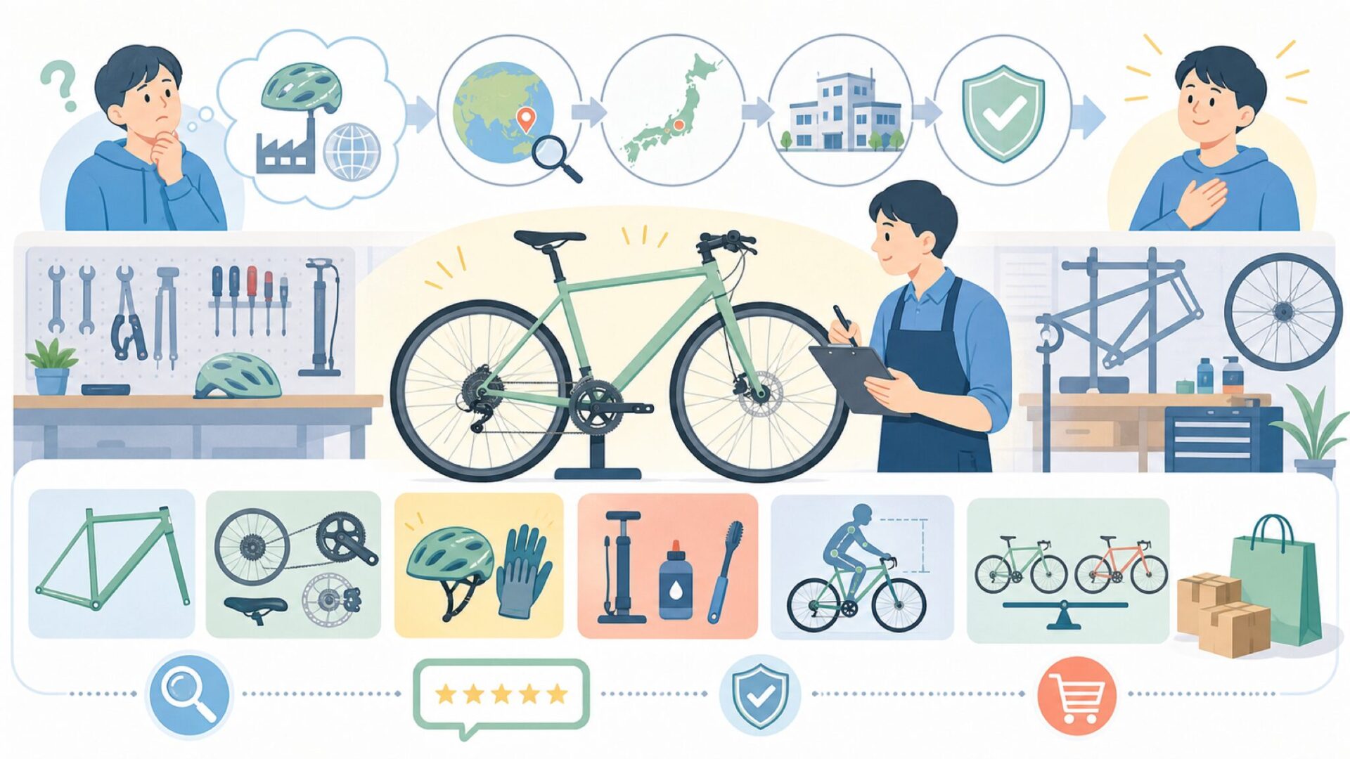 TOYO SAFETYはどこの国?大阪発・65年以上の日本メーカーを徹底解説の要点を表すイラスト