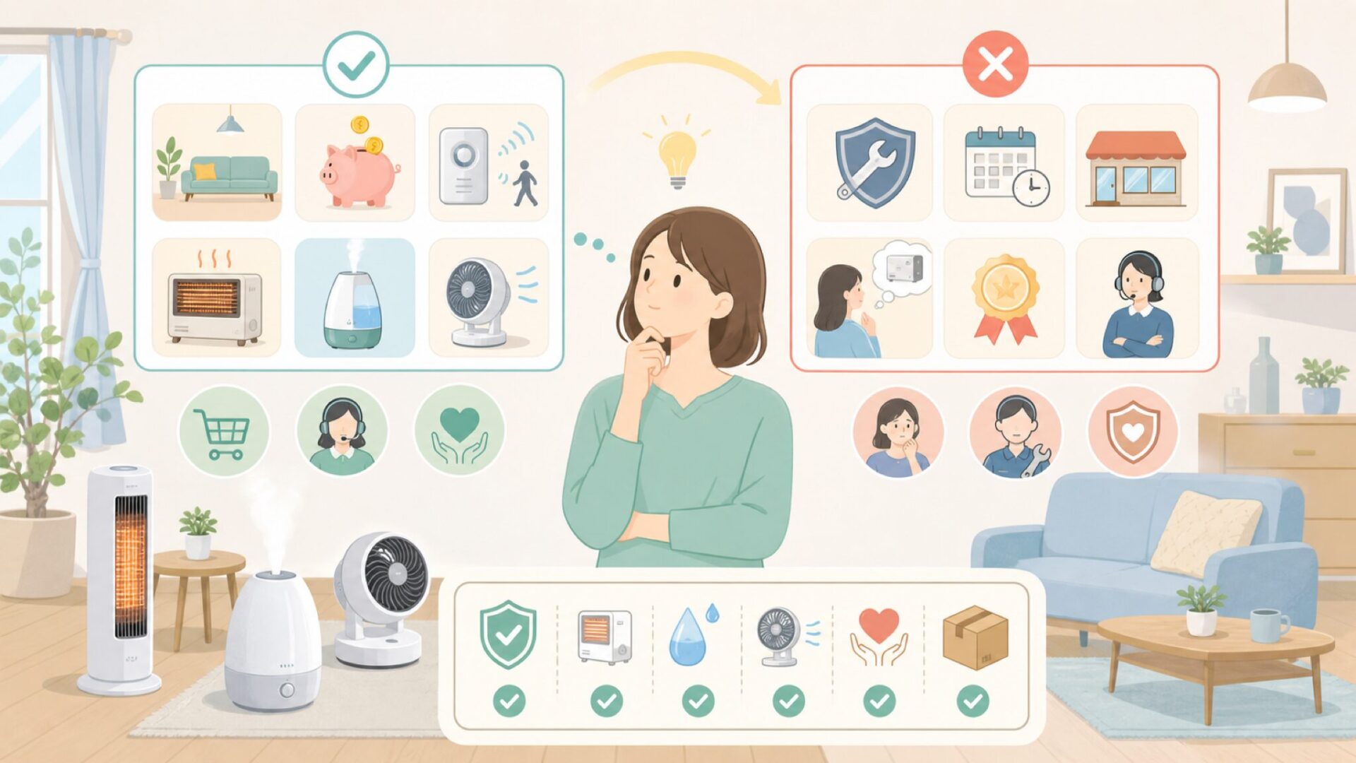 スリーアップを選ぶ前に知っておきたいこと——向いている人・向いていない人を表すイラスト