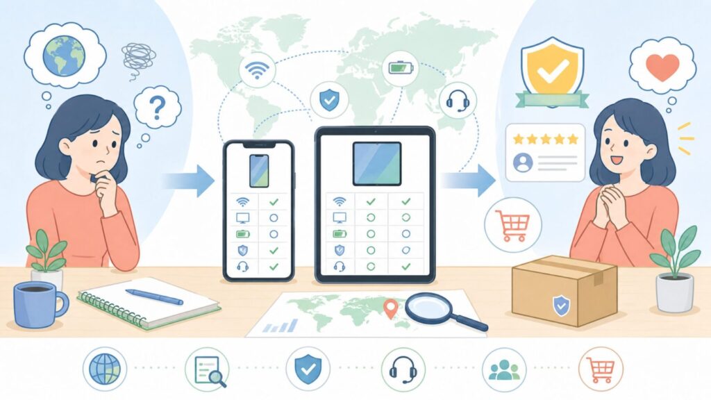 ROOMMATEはどこの国のブランド？日本企業運営の実態と安全性を徹底解説の要点を表すイラスト