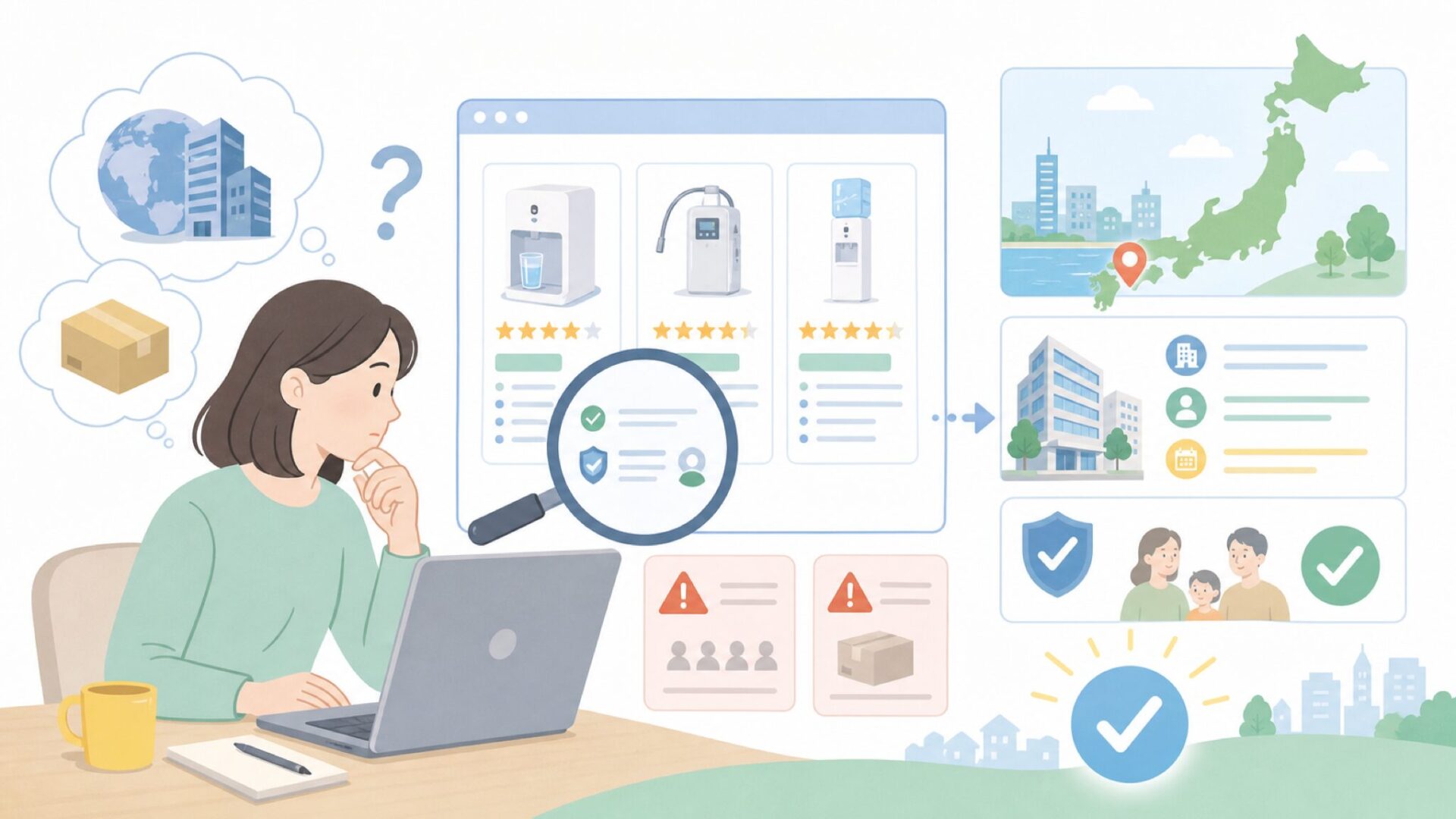 AQUA BANKは日本の会社——英語名が生む誤解を最初に解消するを表すイラスト