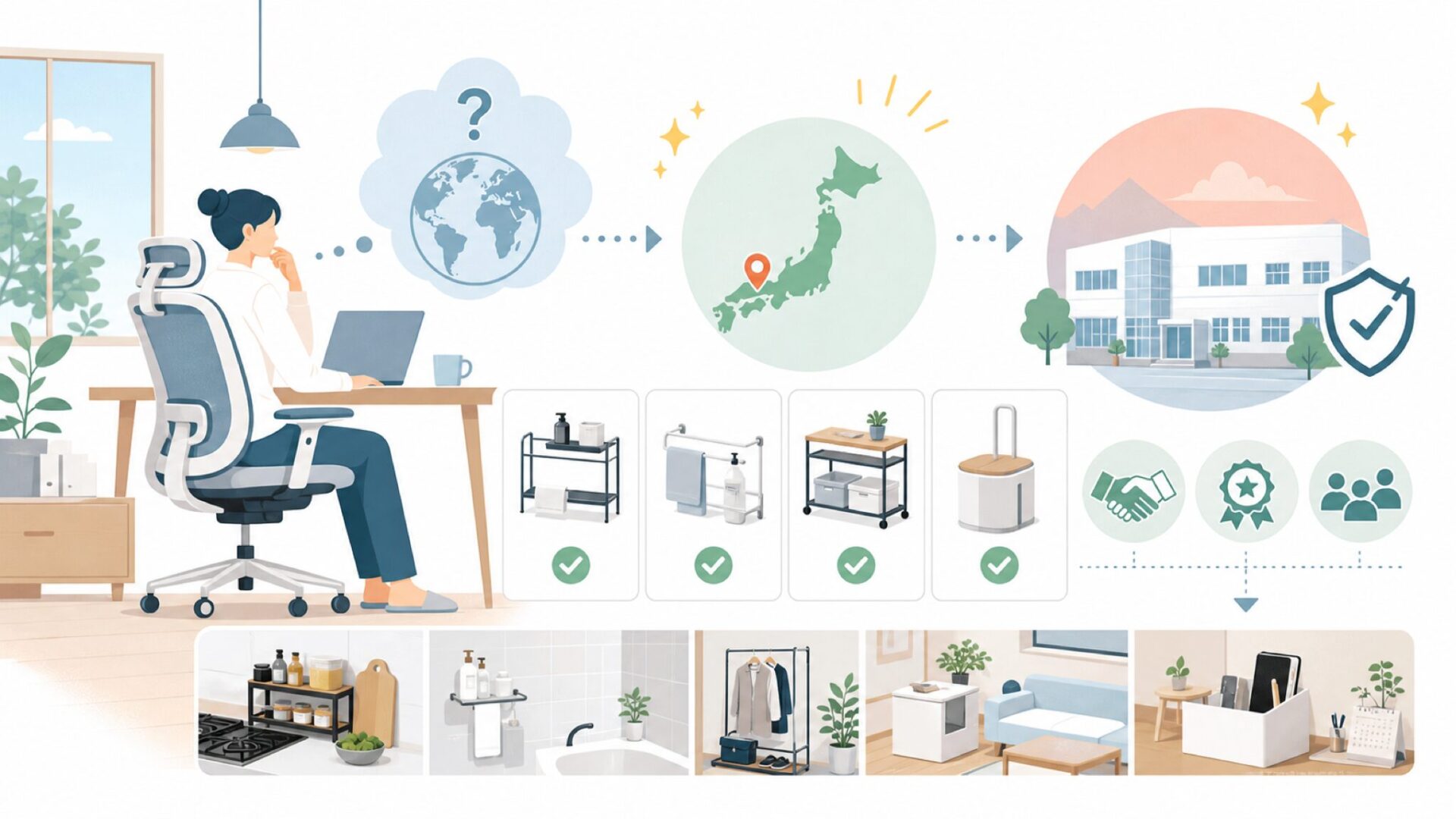 YAMAZAKIは日本の会社——山崎実業とはどんな企業かを表すイラスト