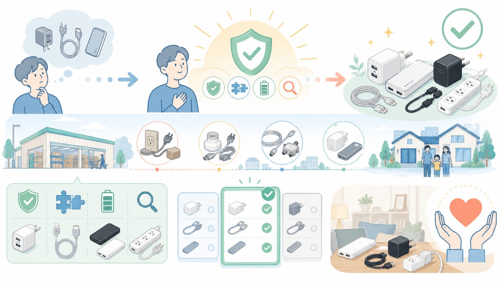朝日電器の歴史が証明する信頼の厚みを表すイラスト
