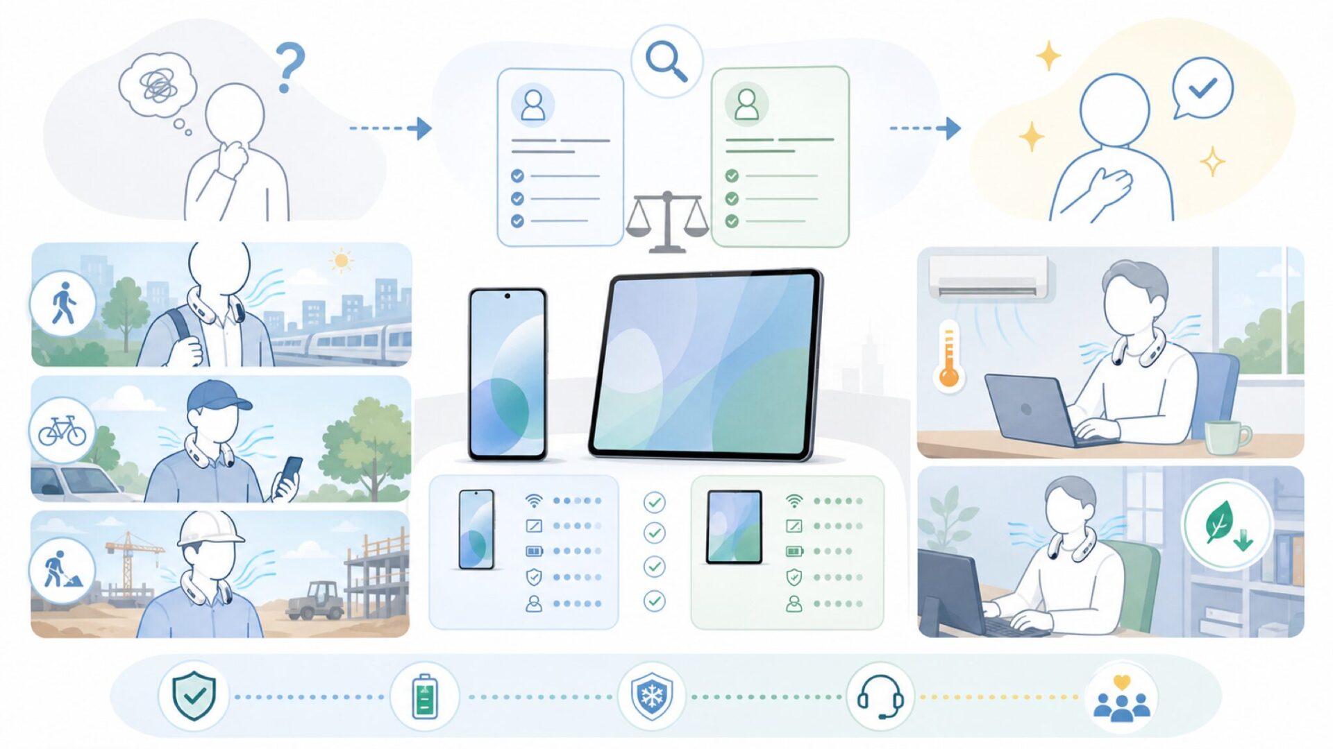 こんな人に向いている——用途別COOLIFY活用シーンを表すイラスト
