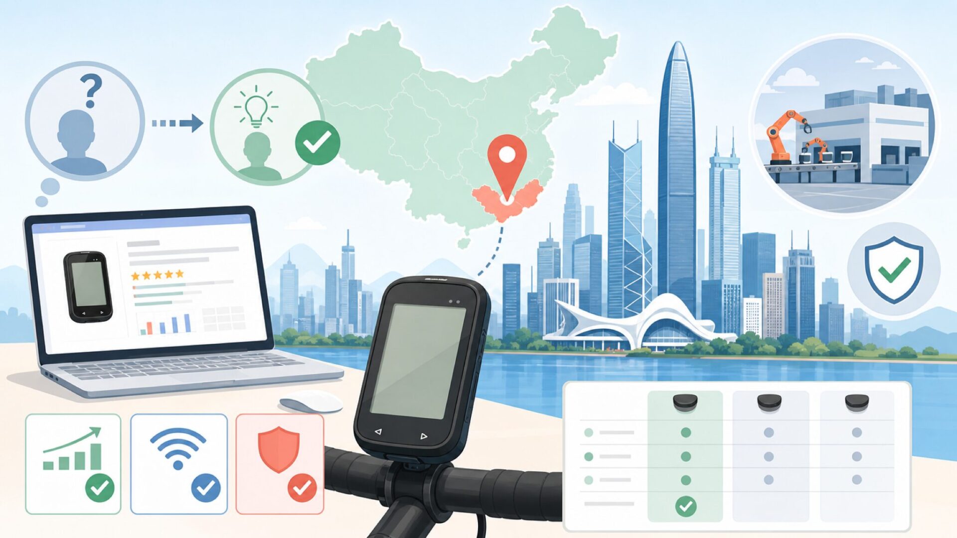 CooSpoはどこの国のメーカーか、結論からいえば「中国・深圳」だを表すイラスト