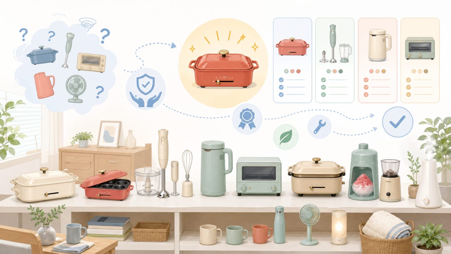 BRUNOの人気商品ラインナップを表すイラスト