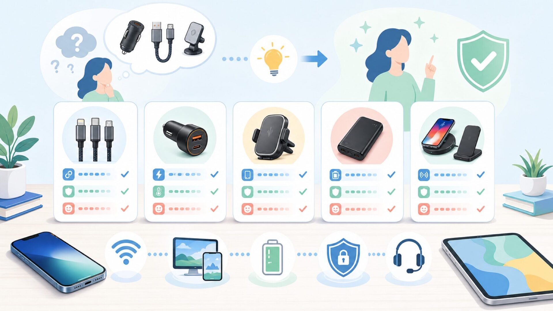 Syncwireの主要製品カテゴリと評判を表すイラスト