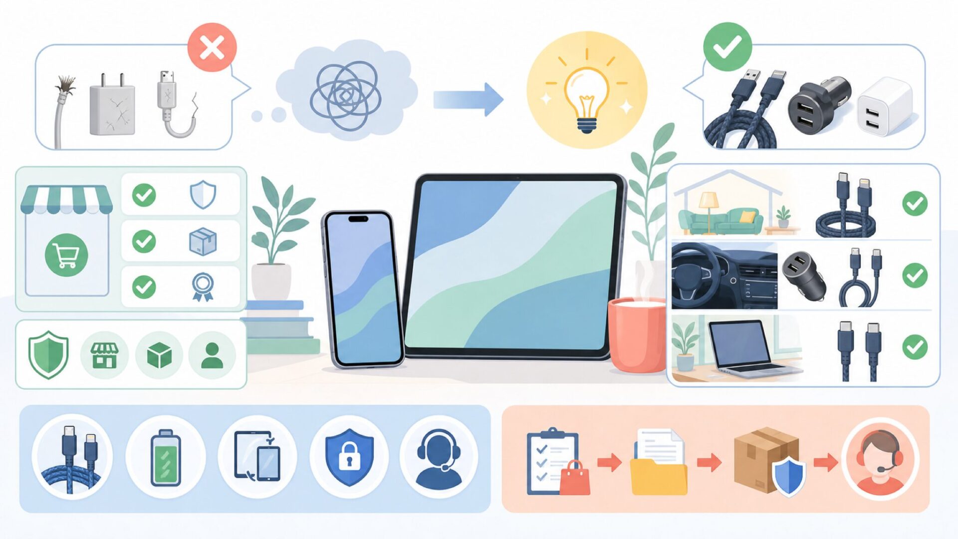 Syncwireで失敗しない選び方を表すイラスト
