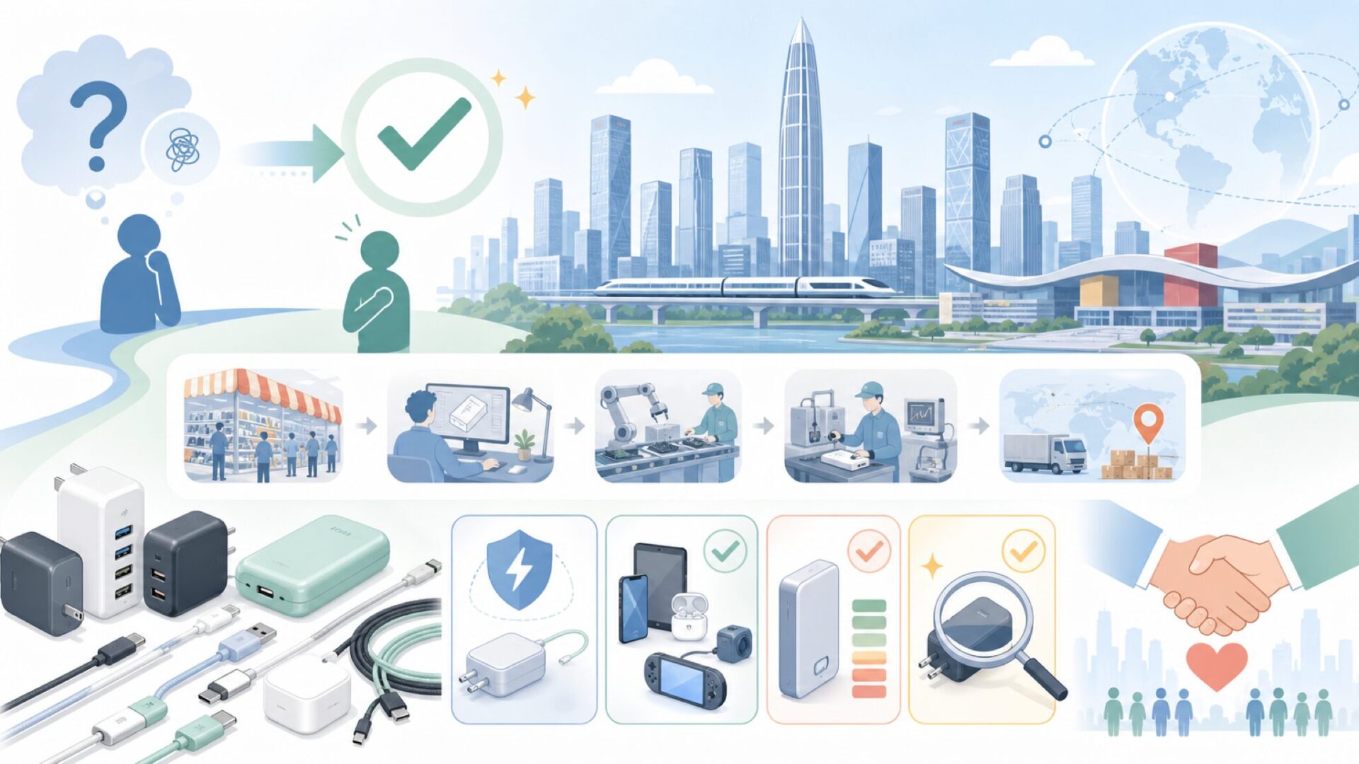 深圳(Shenzhen)とはどんな場所かを表すイラスト