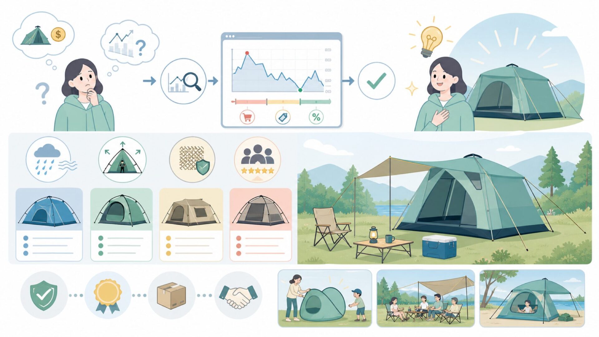 Night Catのコスパを正しく評価する——価格変動と使いどきの見極めを表すイラスト