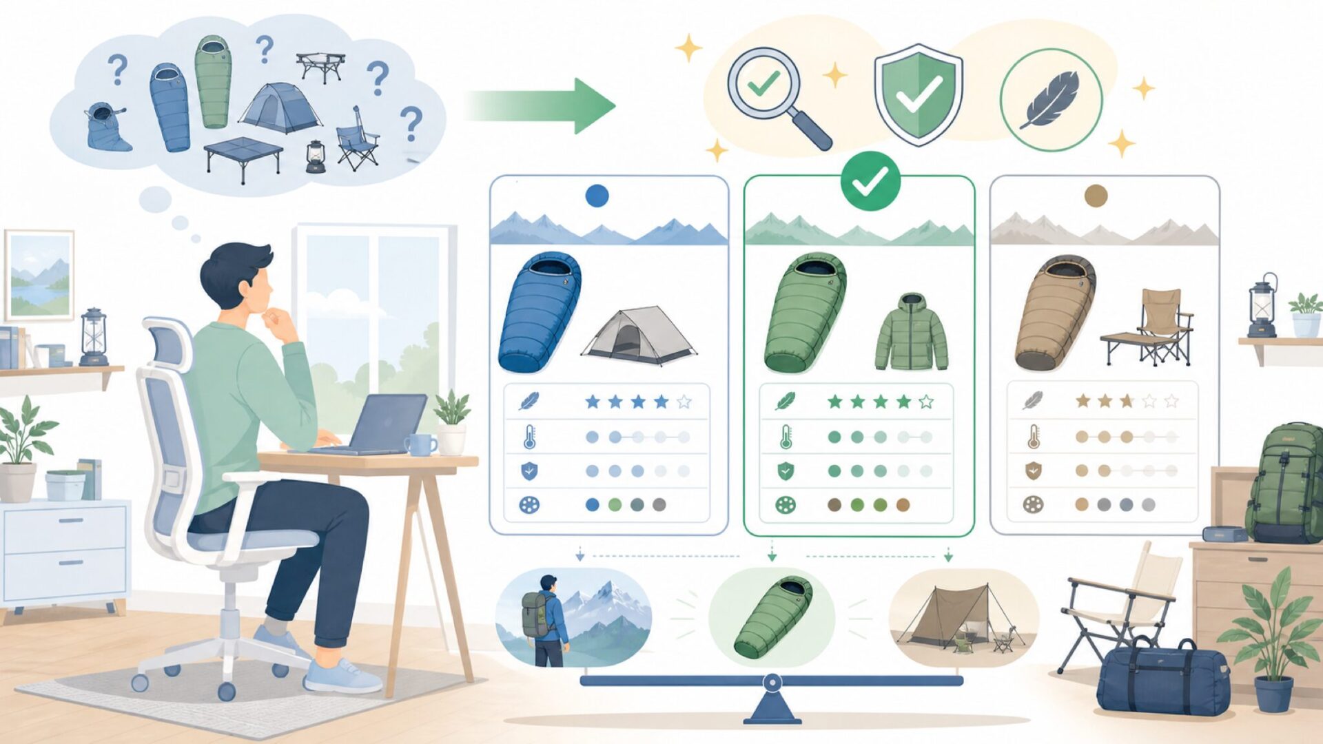競合する中国アウトドアブランドとの比較——AEGISMAXの立ち位置を表すイラスト