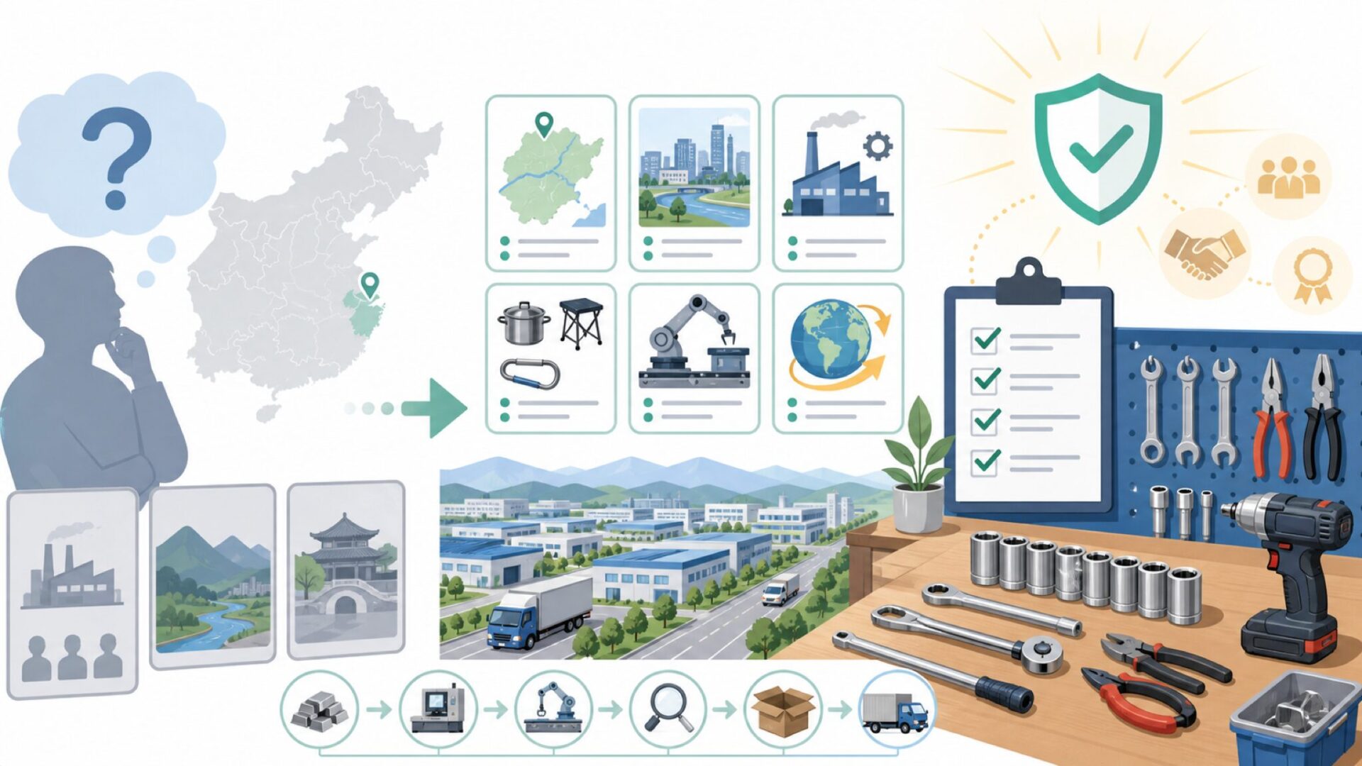 中国・浙江省永康市とはどんな場所かを表すイラスト
