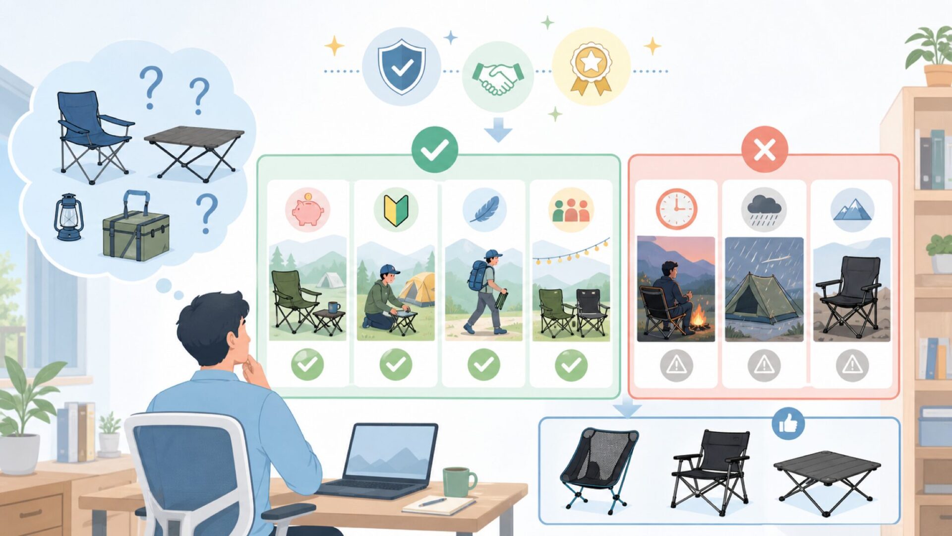 MOON LENCEに向いている人・向いていない人を表すイラスト