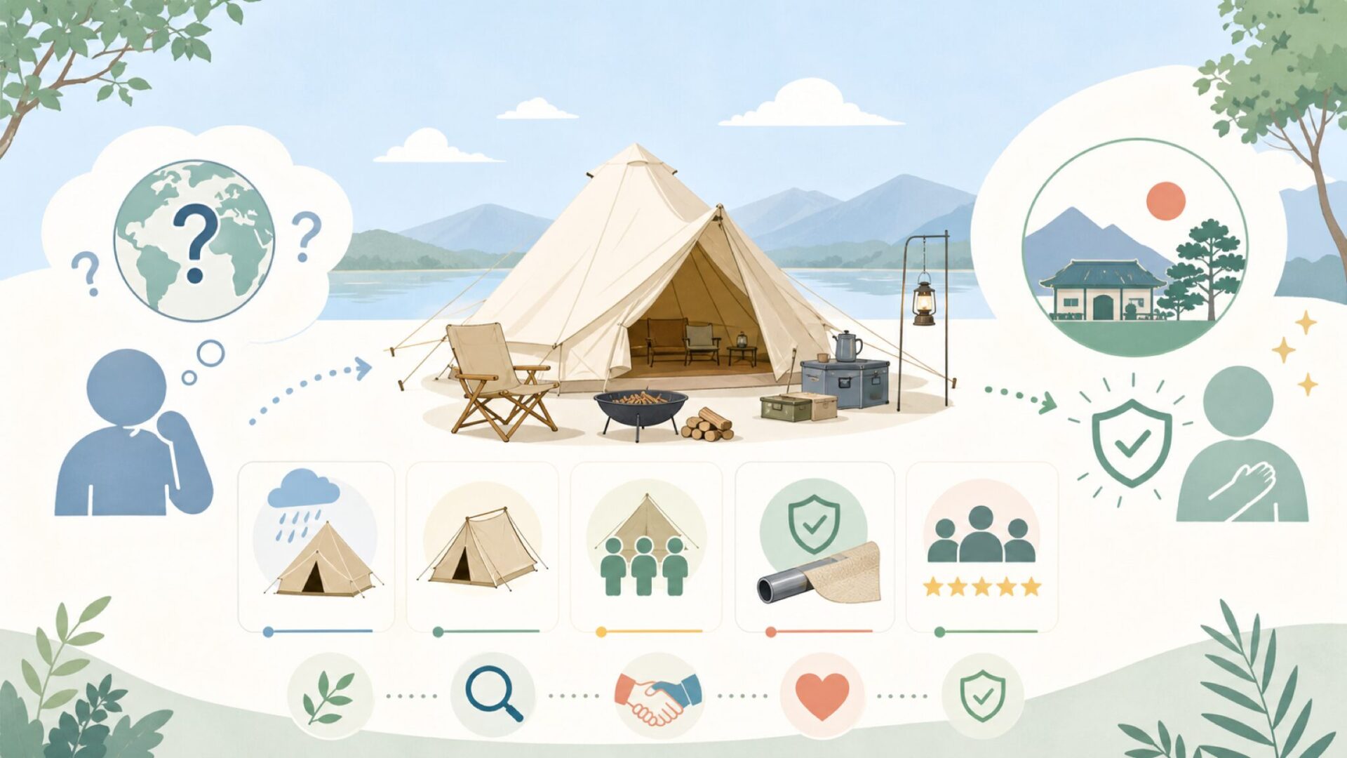 ZEN Campsはどこの国のブランド？設立の背景とコンセプトを表すイラスト