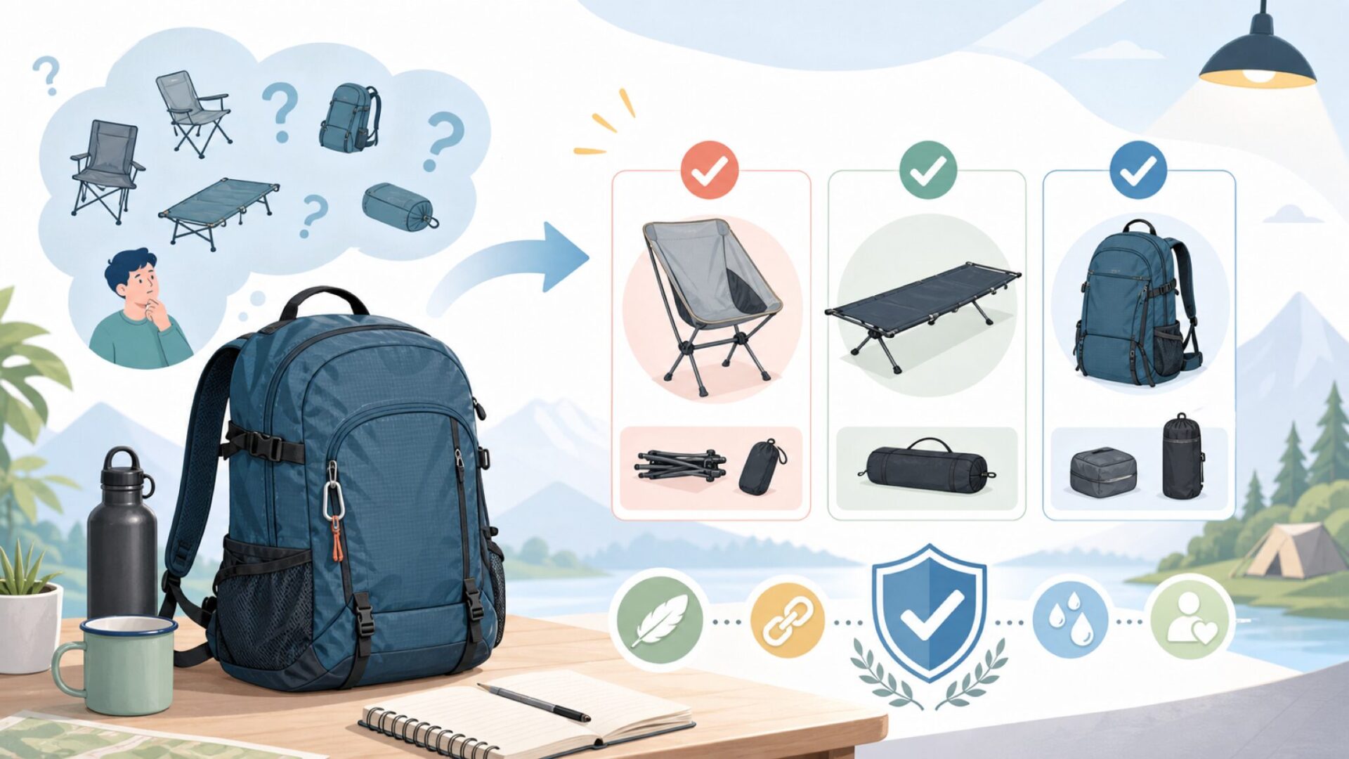 Hitorhikeの製品ラインナップ——何を売っているブランドかを表すイラスト