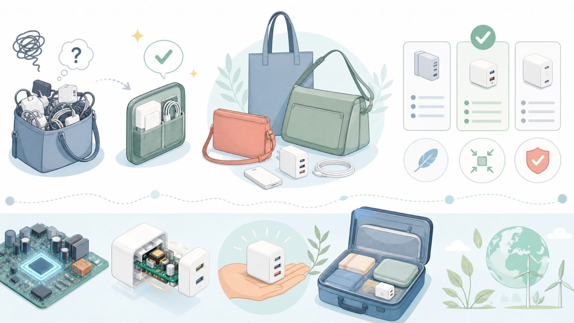 SlimQのブランドミッションと技術的こだわりを表すイラスト