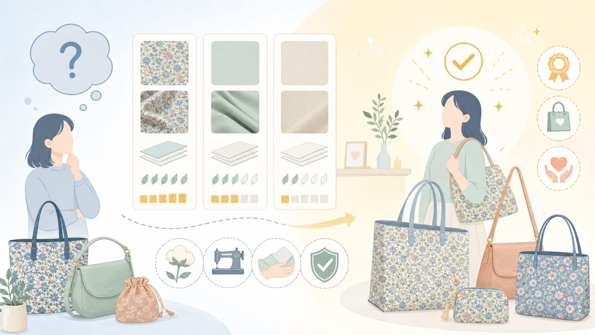 リバティの価格帯と品質のリアルを表すイラスト