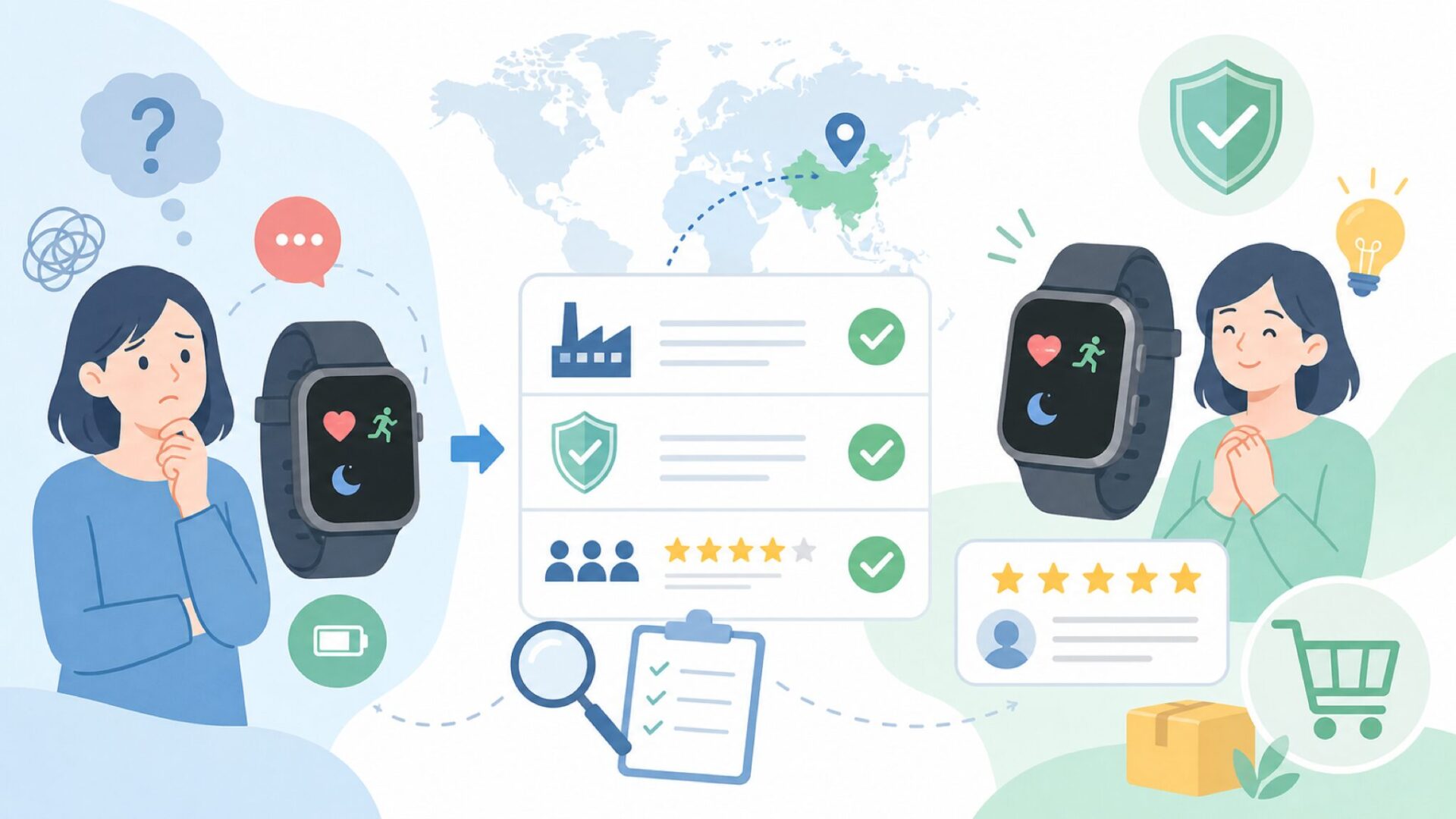 Onefunはどこの国のブランド？中国メーカーの実態と評判を正直に解説の要点を表すイラスト