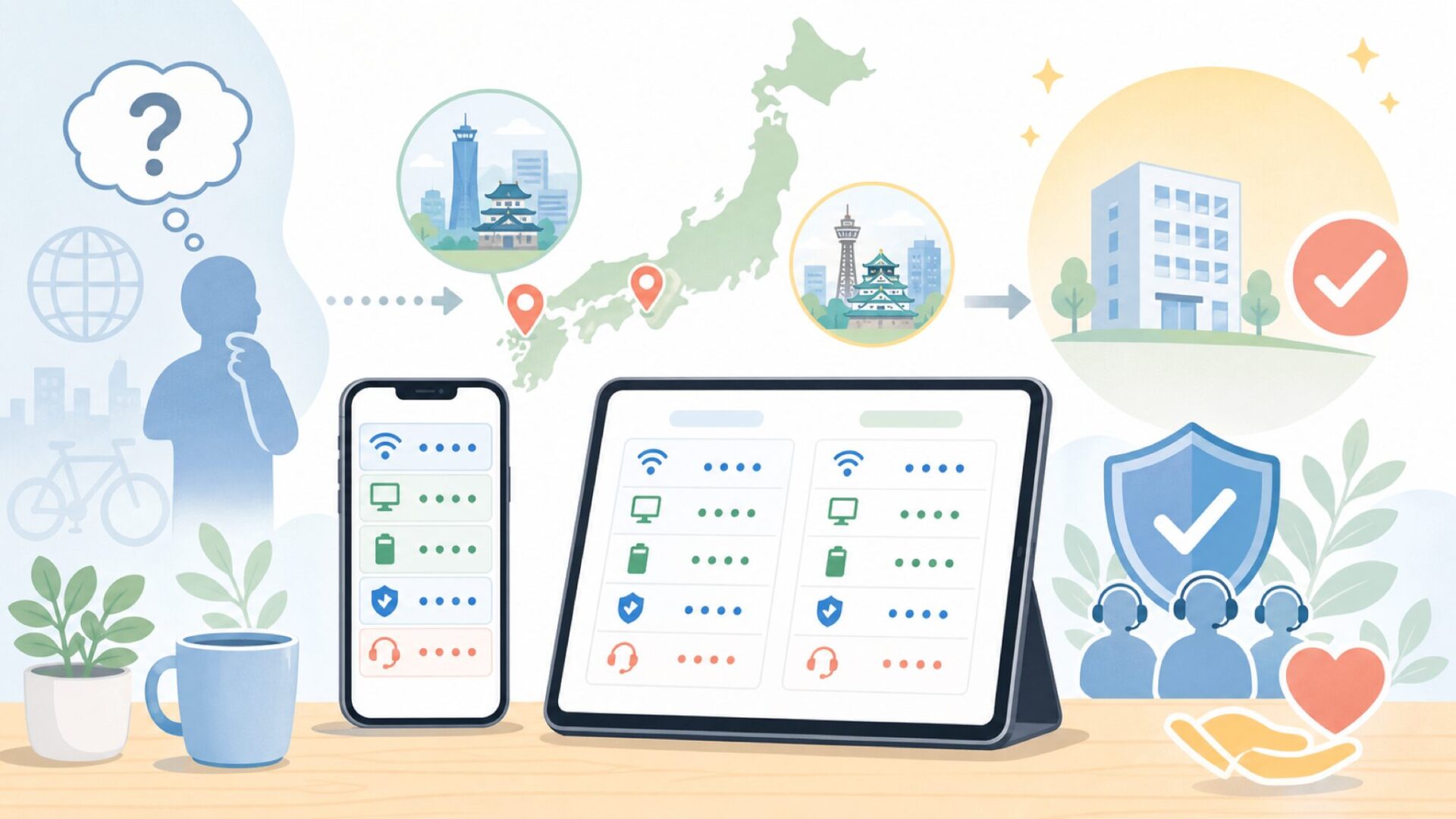21テクノロジーはどこの国の会社なのかを表すイラスト