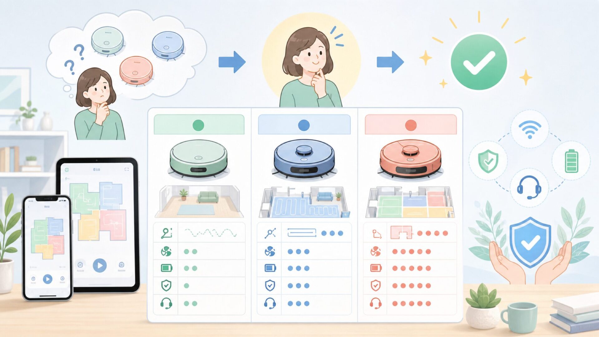 AIRROBOの代表製品ラインナップ——P10・P20・P30の違いを表すイラスト