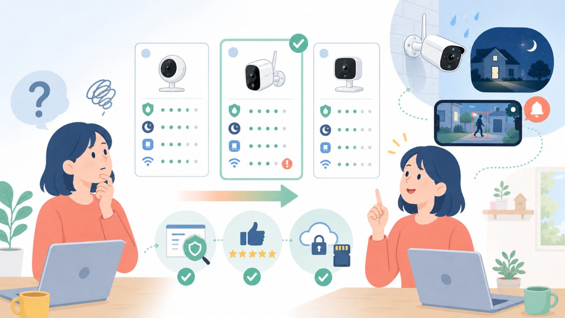 ATOM Cam 2の性能と実際の使い勝手を表すイラスト