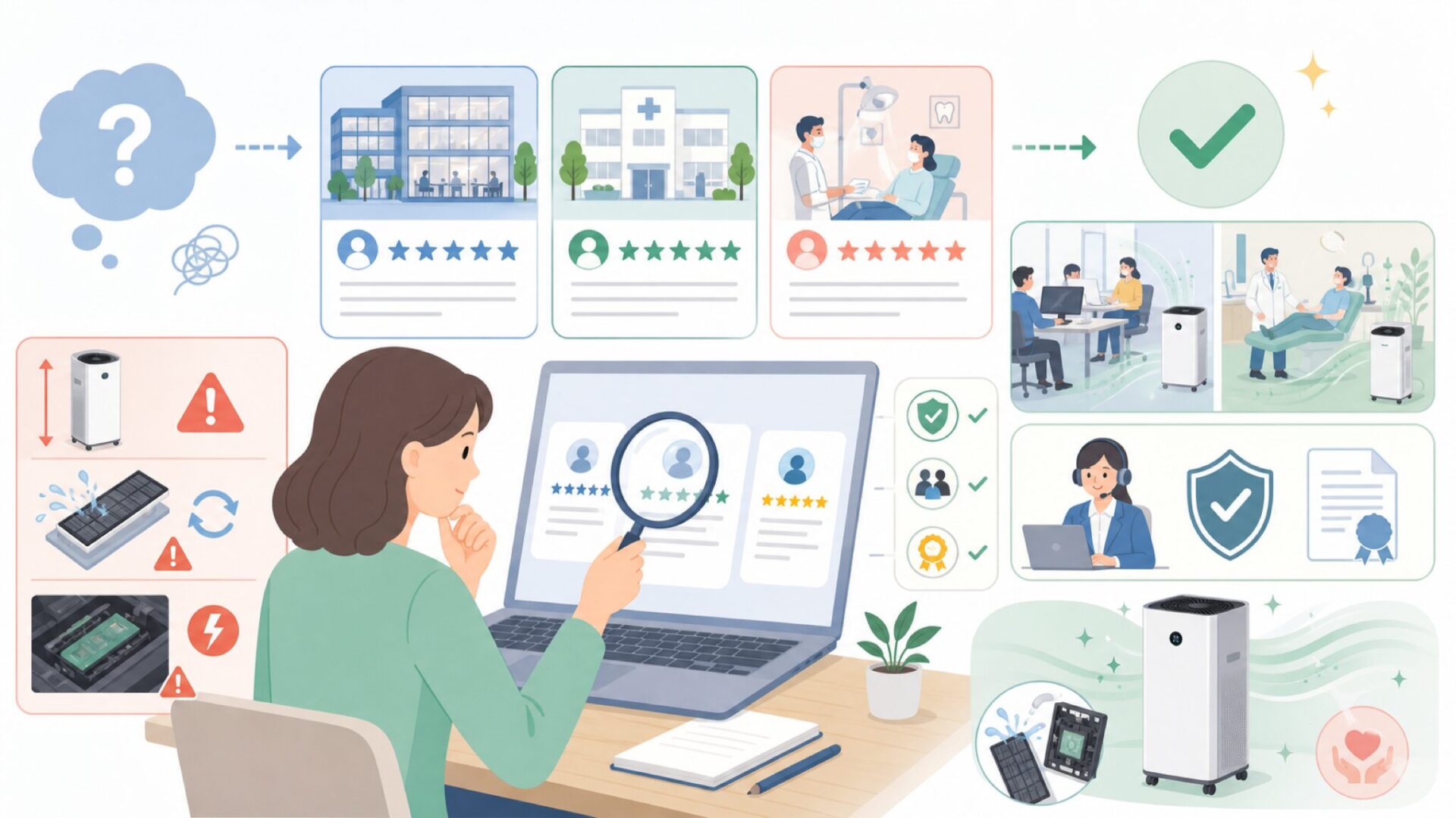 国内外の導入事例と使用者の実際の声を表すイラスト