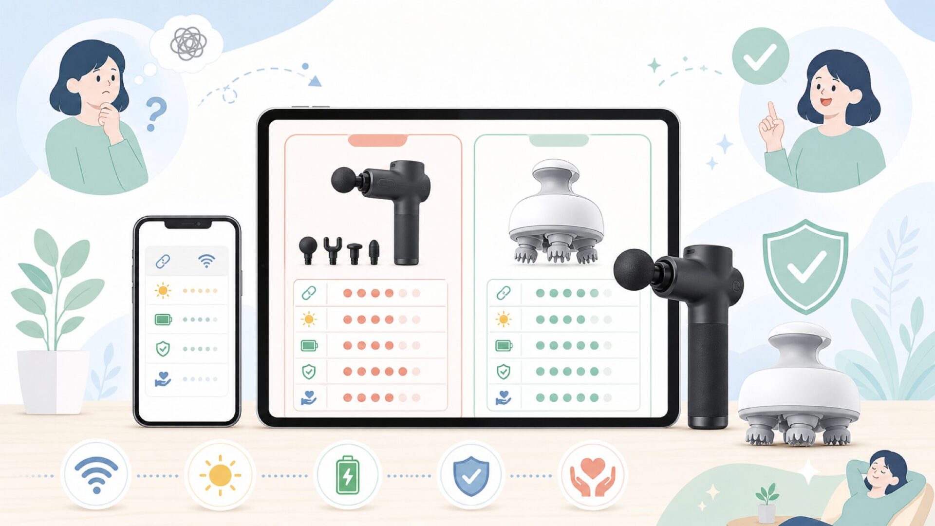 arboleafの主要製品と実際の使い心地を表すイラスト