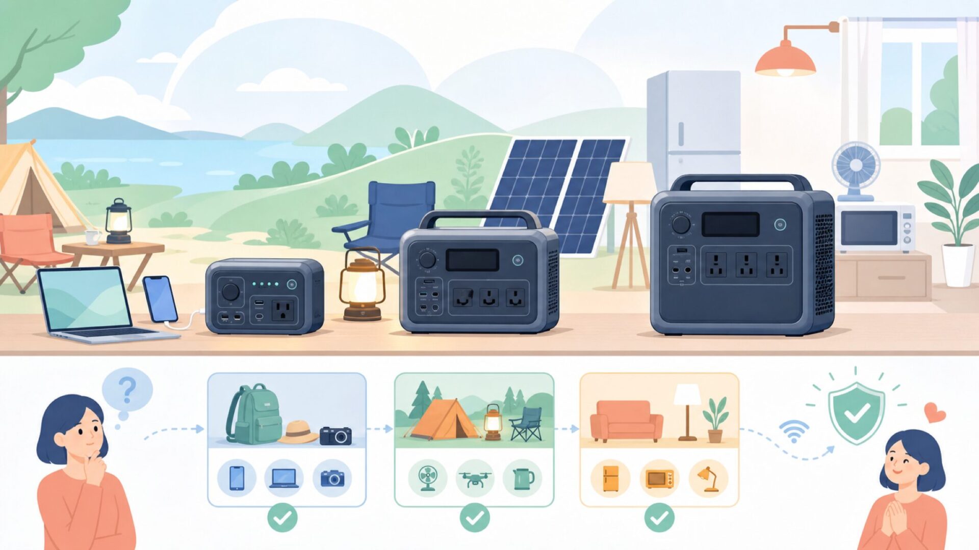 BLUETTIの主要商品ラインナップを表すイラスト