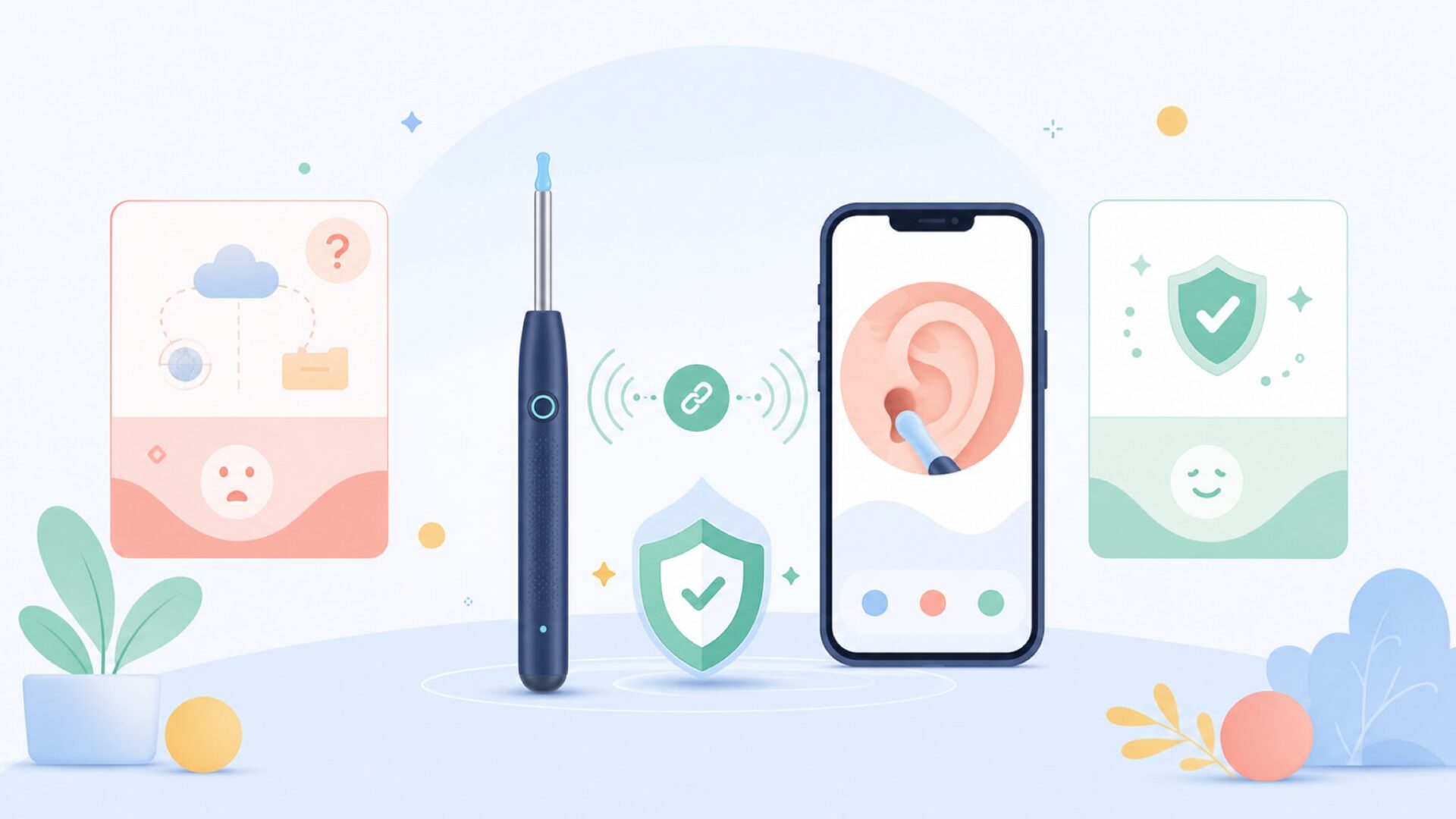 WiFi接続のセキュリティ問題は本当に大丈夫なのかを表すイラスト