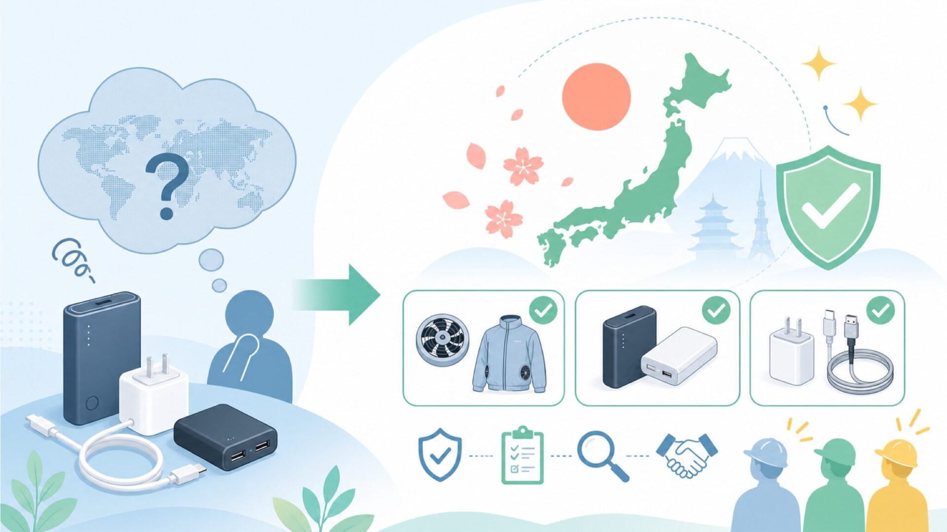 COVELLはどこの国のブランドか——日本発の空調服メーカーだったを表すイラスト