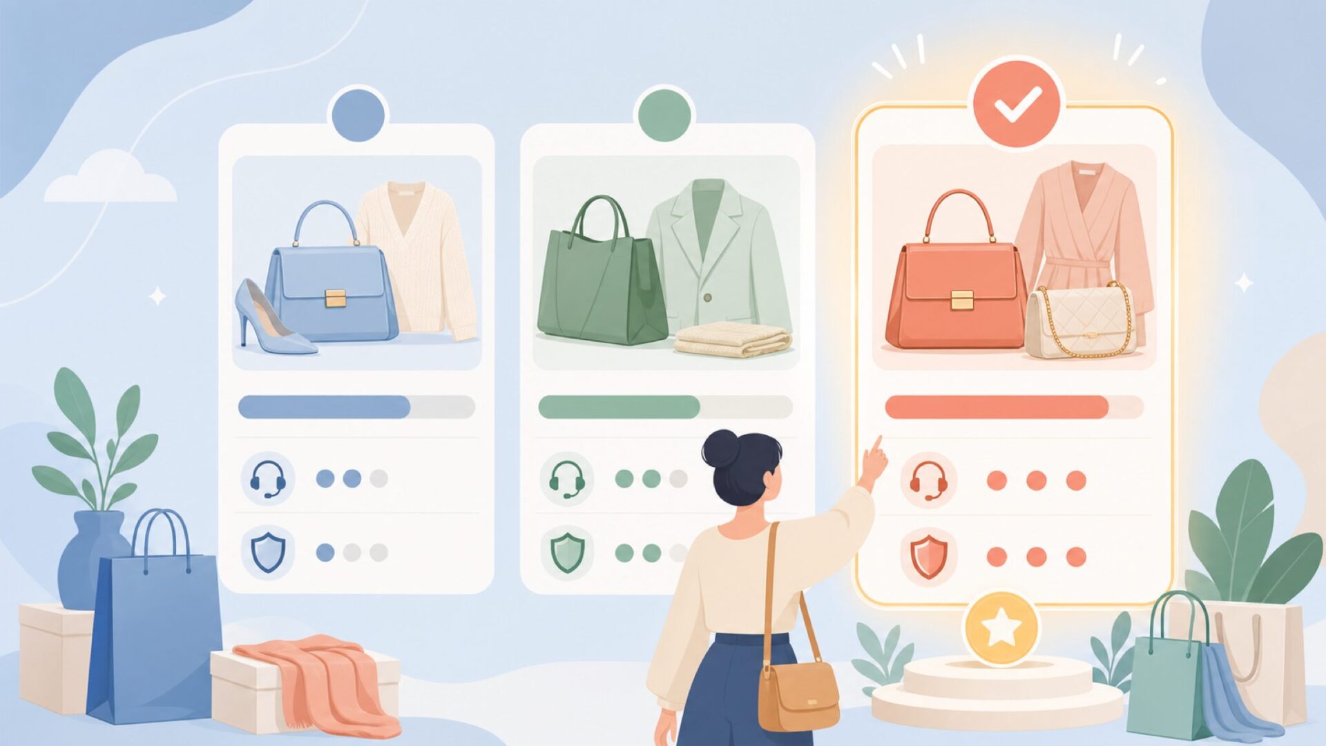 Farfetch・SSENSEと比べたときのCettireの位置づけを表すイラスト