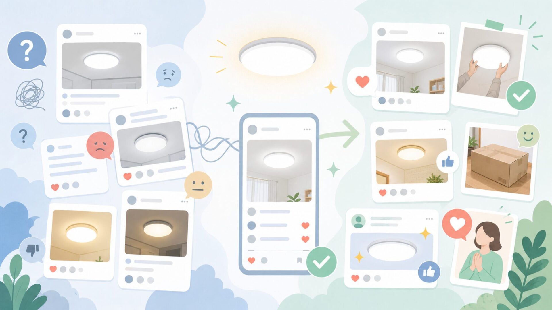 SNSとユーザーの生の声から見えるCoizaberaの評判を表すイラスト