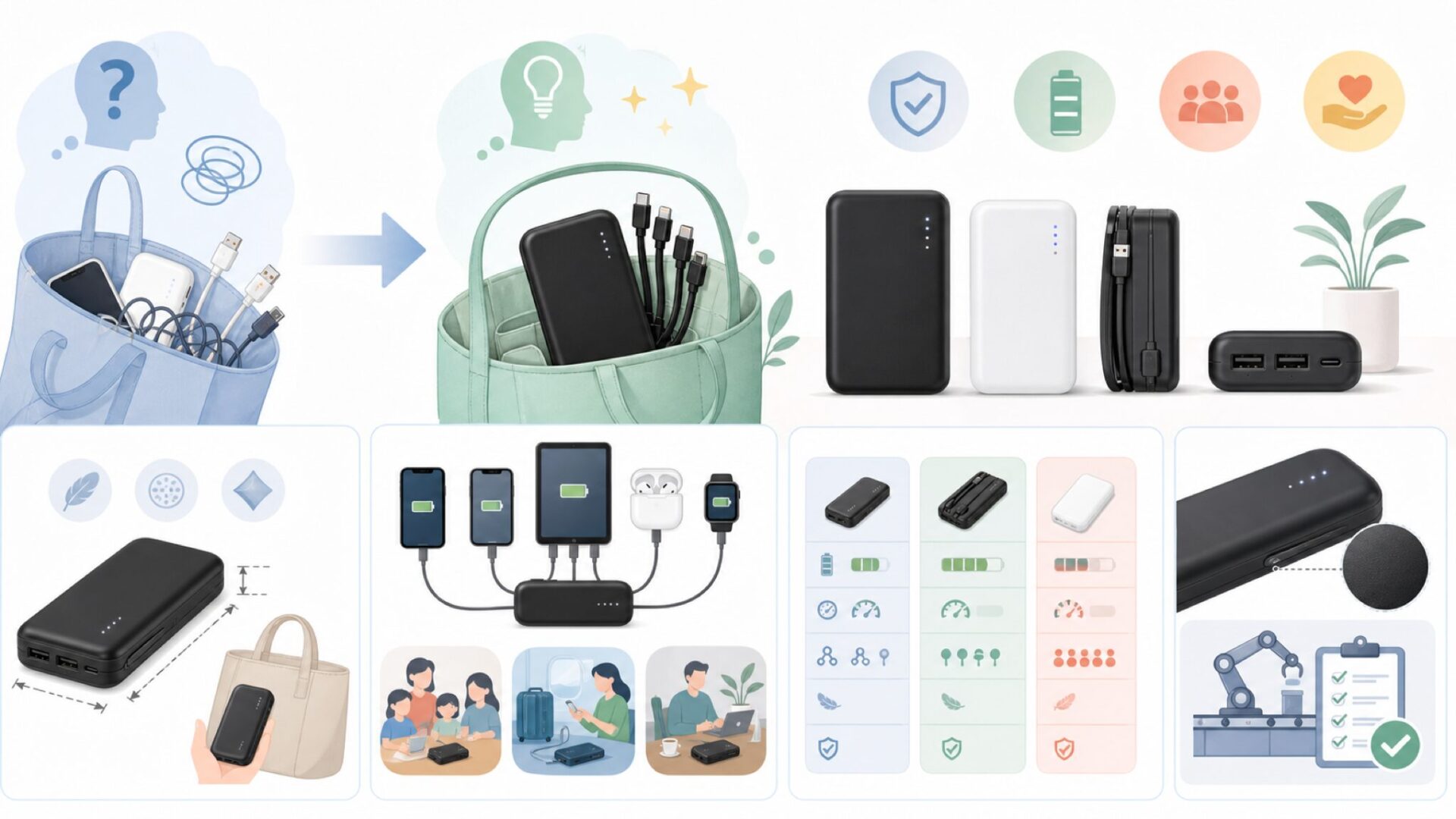 DeliTooモバイルバッテリー DX146の詳細を表すイラスト