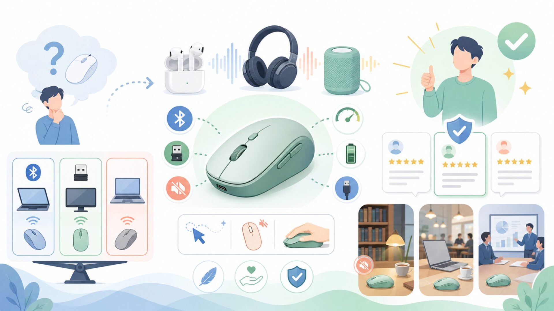 DeliToo S9マウスの特徴と評判を表すイラスト