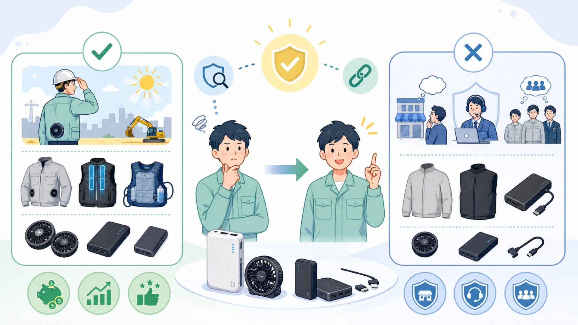 ELEMAIが向いている人・向いていない人を表すイラスト