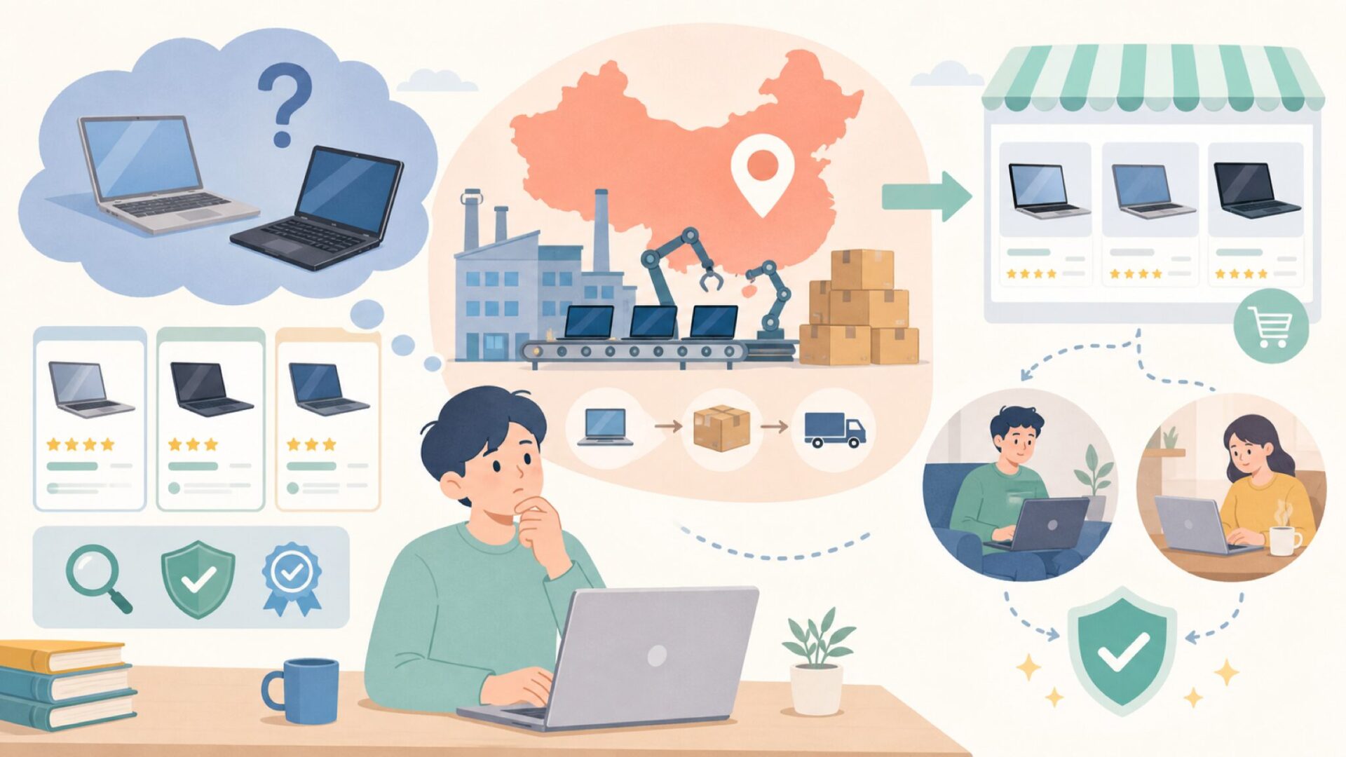 ESBOOKはどこの国のブランドかを表すイラスト