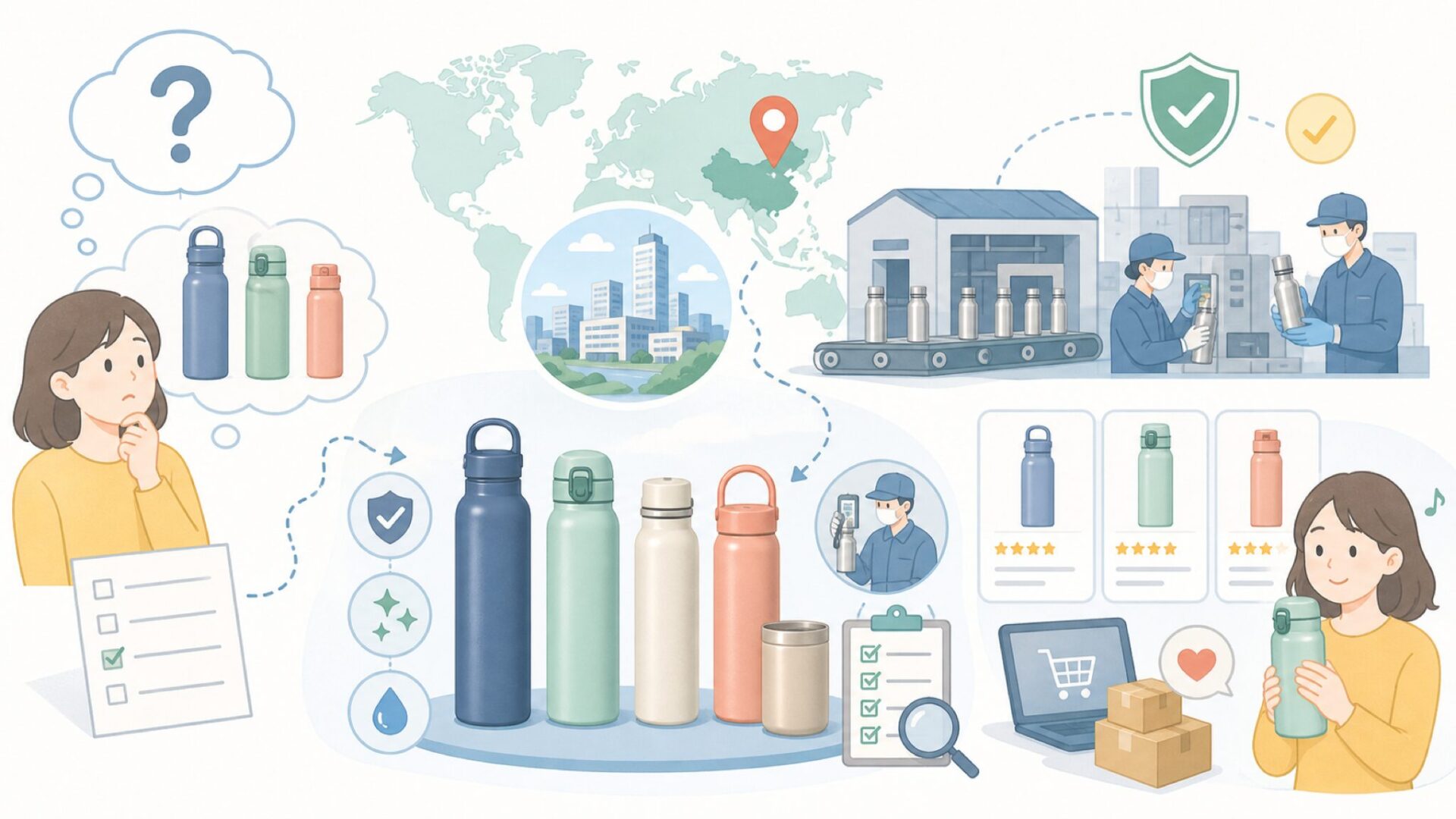 FJbottleはどこの国のブランドかを表すイラスト