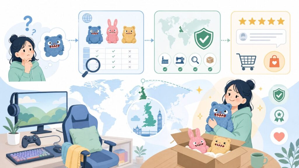 Fugglerはどこの国のブランド？イギリス発祥のキモかわいいぬいぐるみを徹底解説の要点を表すイラス